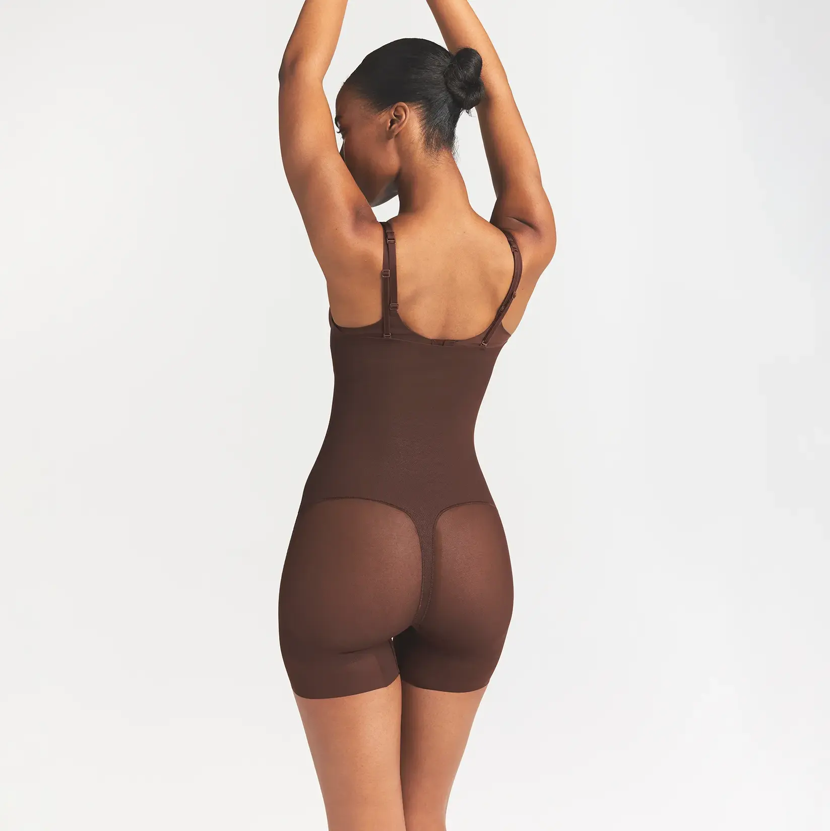 SKIMS BODY CORE SCULPT BACK SMOOTHING OPEN BUST MID THIGH BODYSUIT | COCOA - Image 4