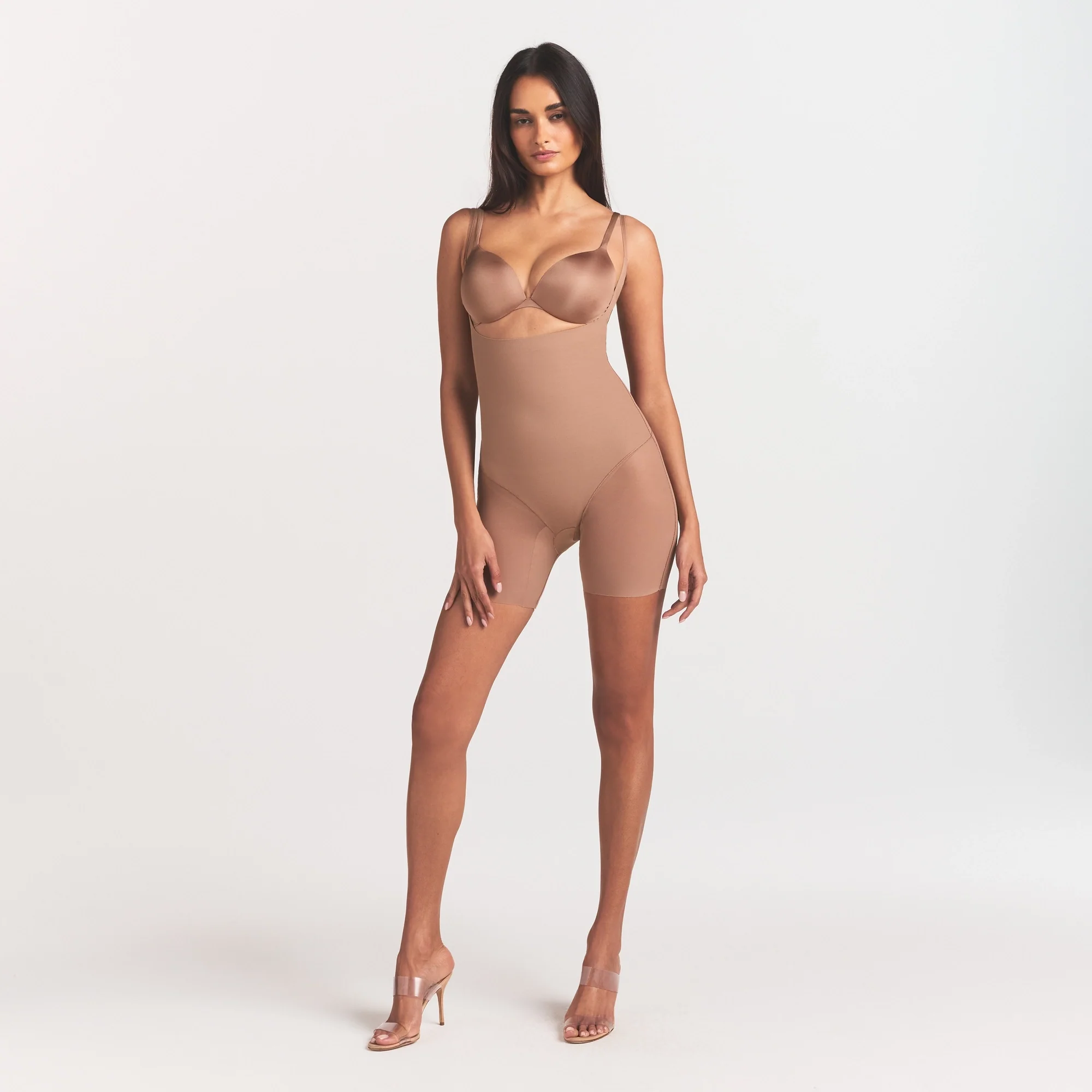 SKIMS BODY CORE SCULPT BACK SMOOTHING OPEN BUST MID THIGH BODYSUIT | SIENNA - Image 2