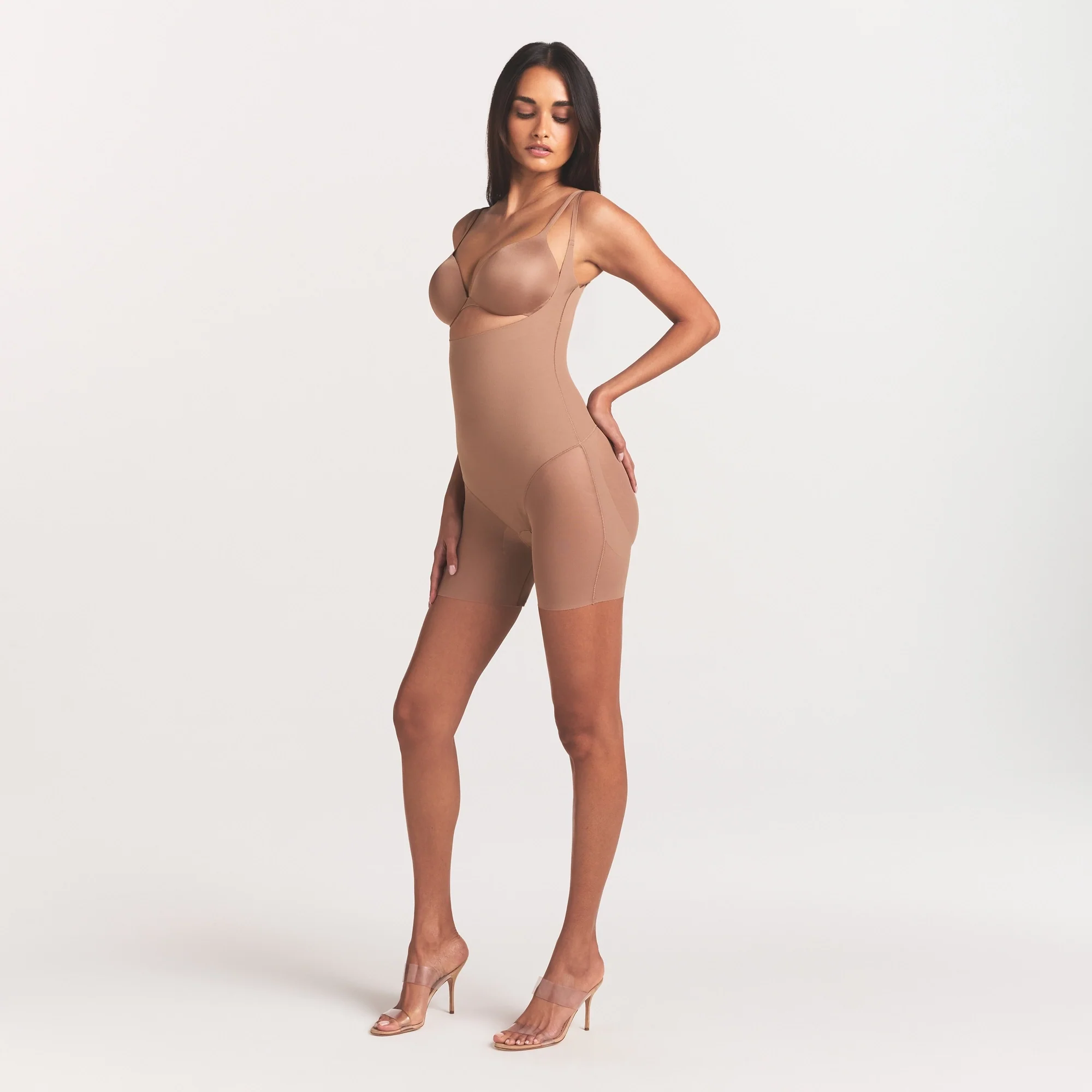 SKIMS BODY CORE SCULPT BACK SMOOTHING OPEN BUST MID THIGH BODYSUIT | SIENNA - Image 4
