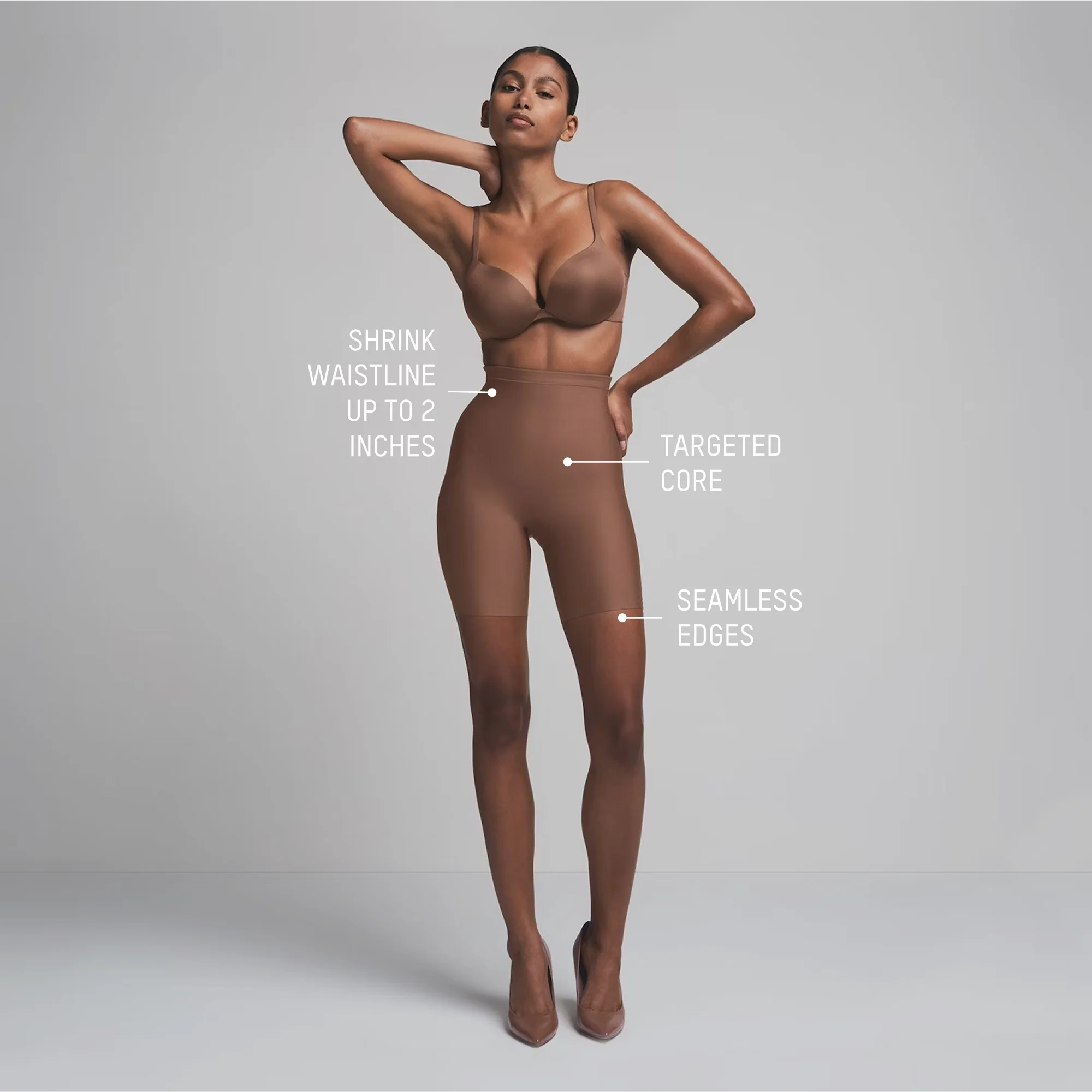 SKIMS BODY CORE SCULPT MID RISE SHORT | CLAY - Image 3