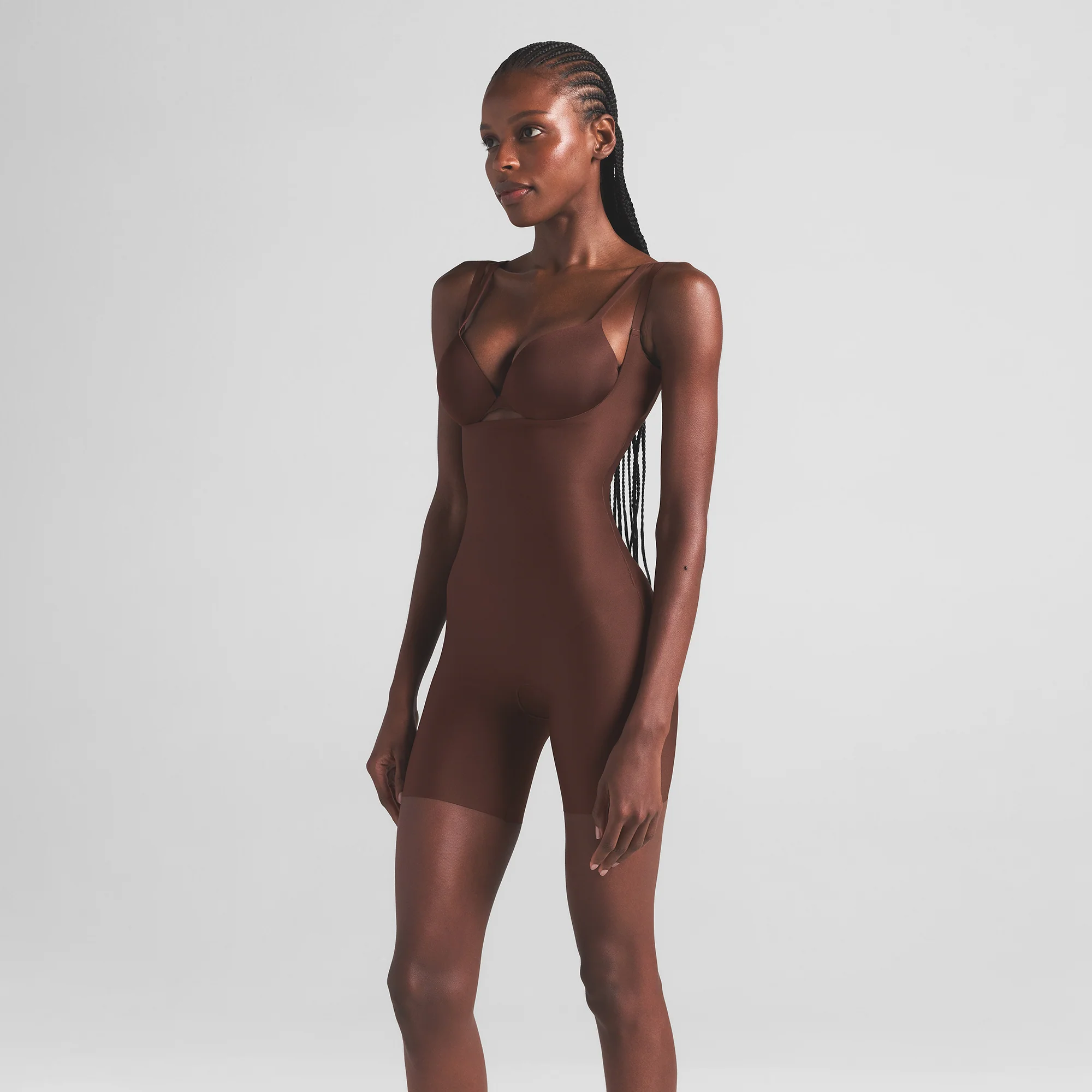 SKIMS BODY CORE SCULPT OPEN BUST MID THIGH BODYSUIT | COCOA - Image 4