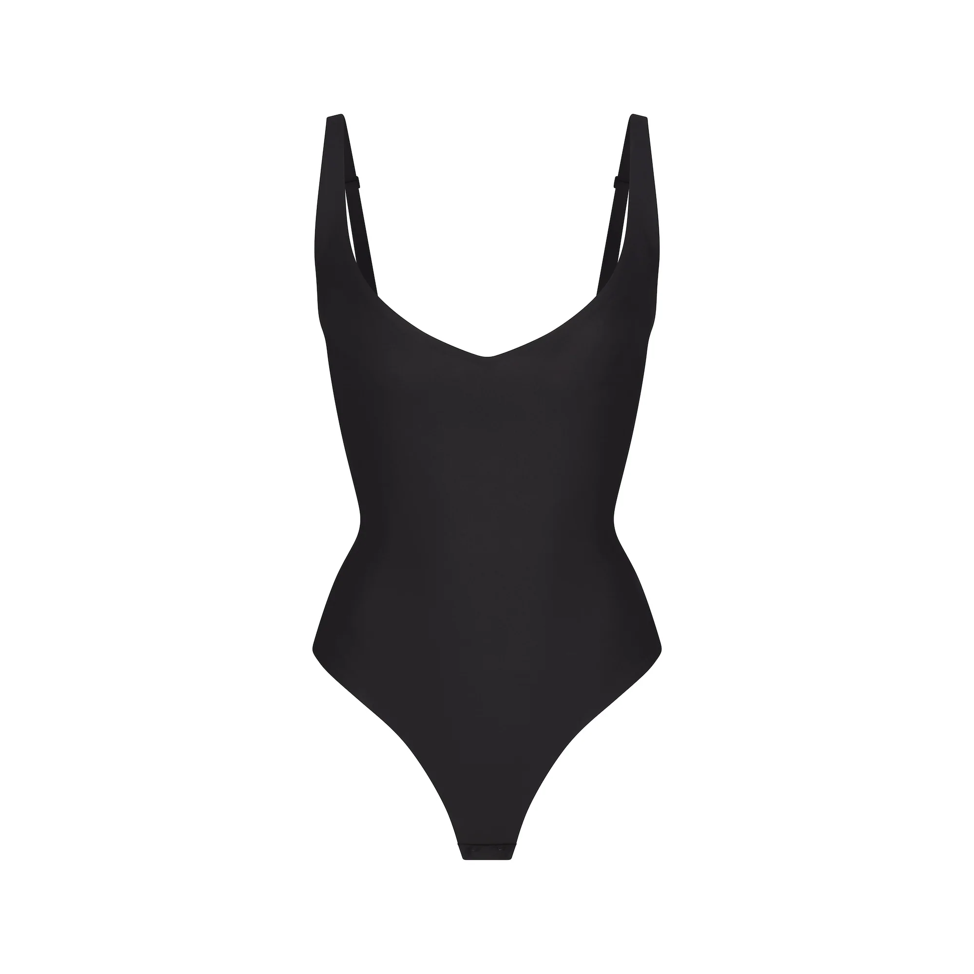SKIMS BODY CORE SCULPT PLUNGE THONG BODYSUIT | ONYX