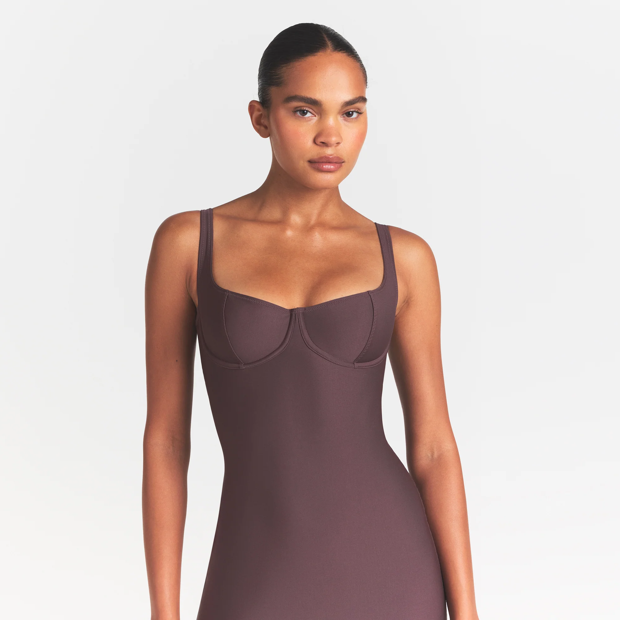 SKIMS BODY MIDI DRESS | RAISIN - Image 3