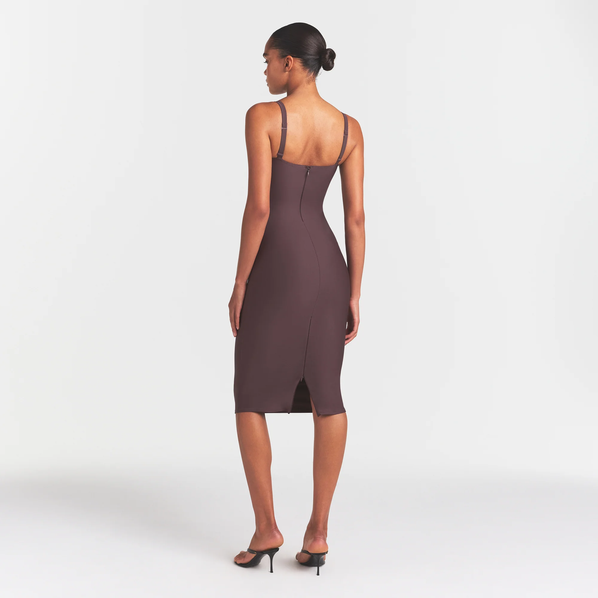 SKIMS BODY MIDI DRESS | RAISIN - Image 4