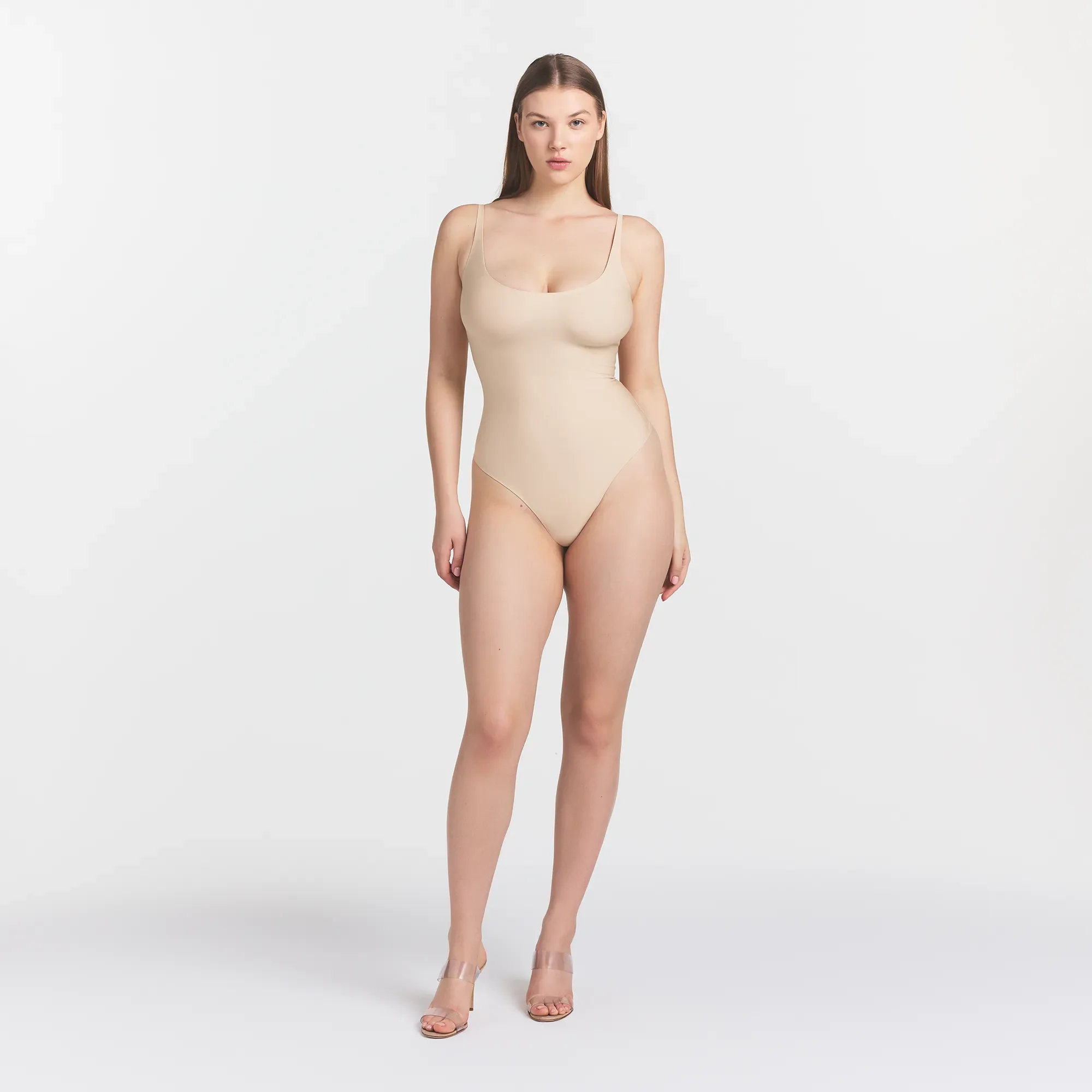 SKIMS BODY SCOOP LOW BACK THONG BODYSUIT | SAND - Image 2