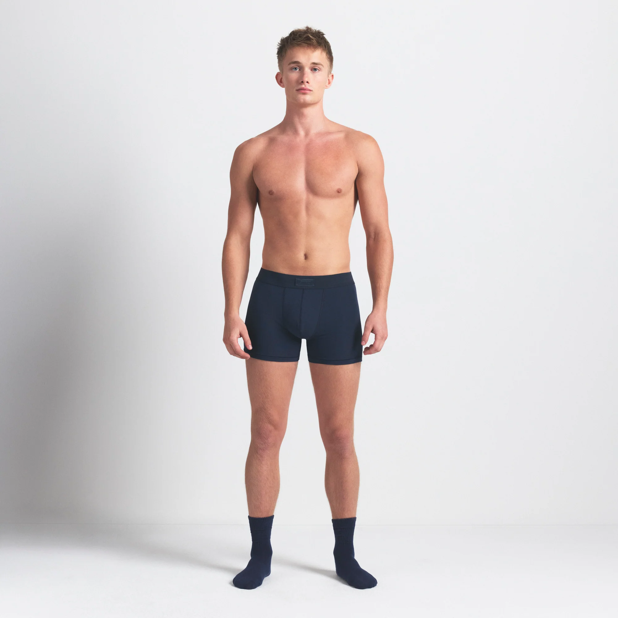 SKIMS COTTON MENS 3" BOXER BRIEF 3-PACK | BLUE BLACK MULTI - Image 2