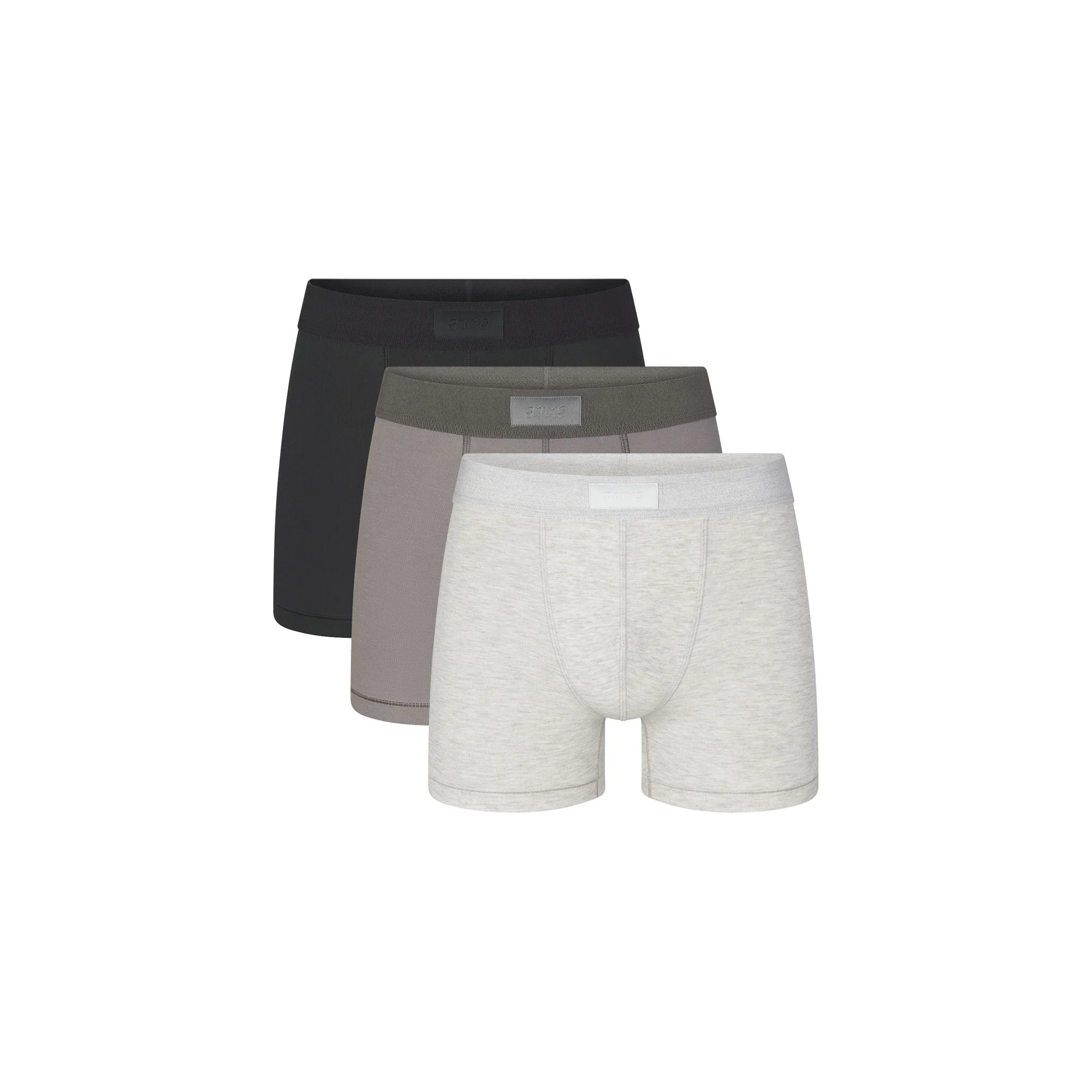SKIMS COTTON MENS 3" BOXER BRIEF 3-PACK | HEATHER MULTI