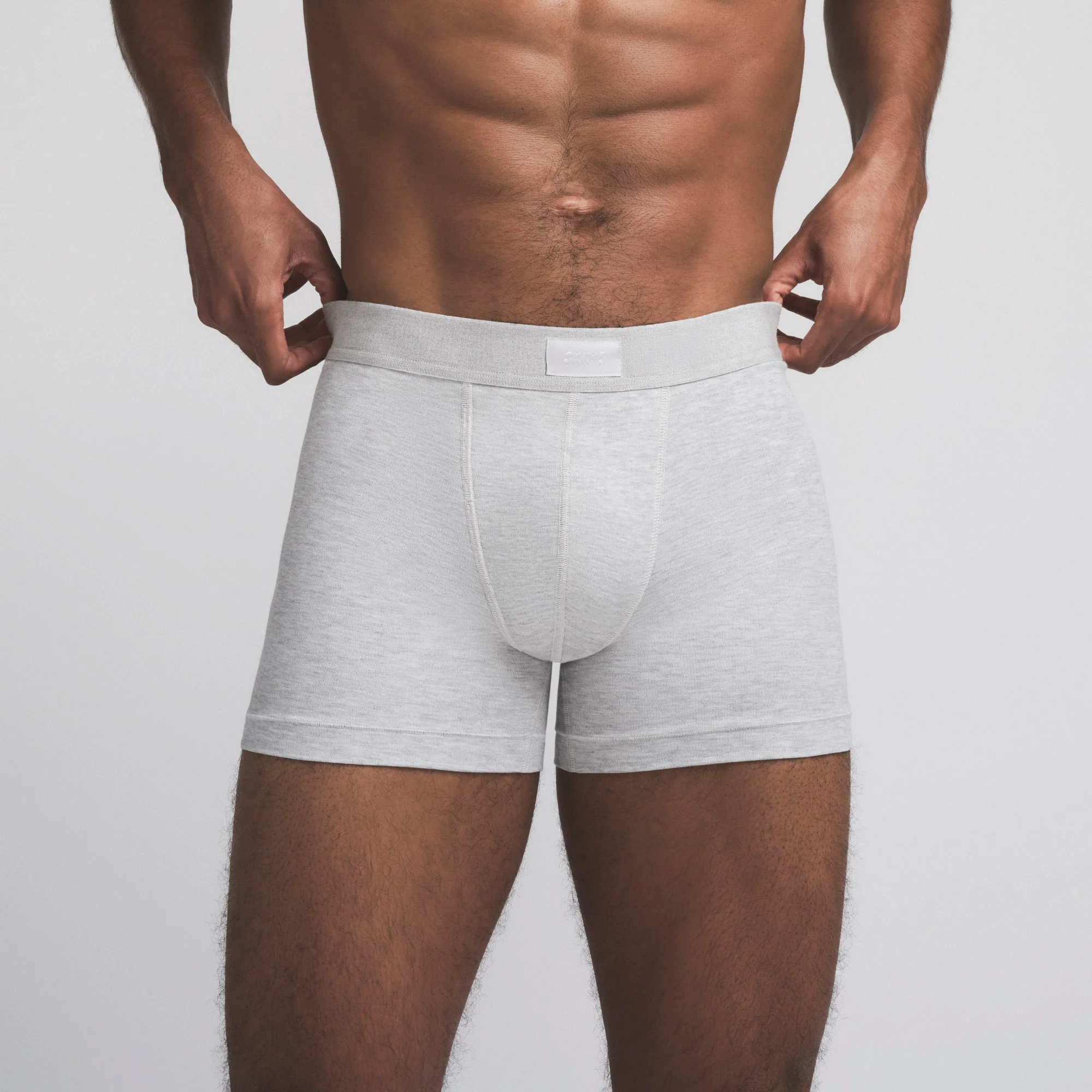 SKIMS COTTON MENS 3" BOXER BRIEF | LIGHT HEATHER GREY - Image 3