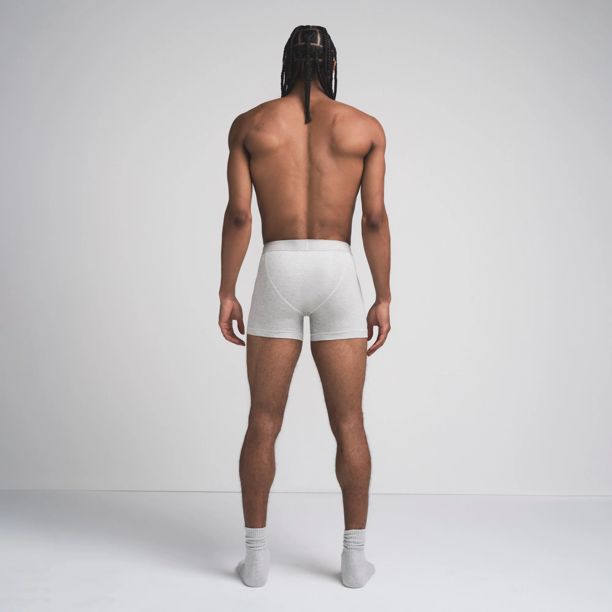 SKIMS COTTON MENS 3" BOXER BRIEF | LIGHT HEATHER GREY - Image 5