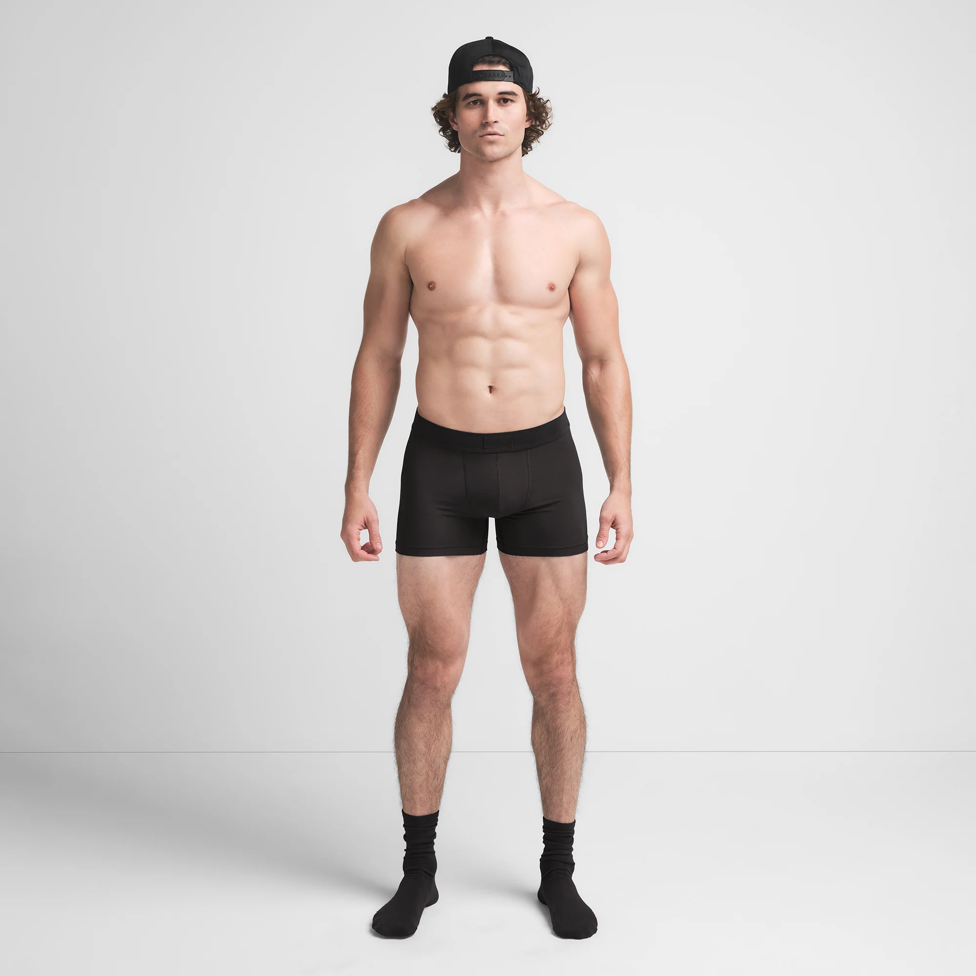 SKIMS COTTON MENS 3" BOXER BRIEF | ONYX - Image 2