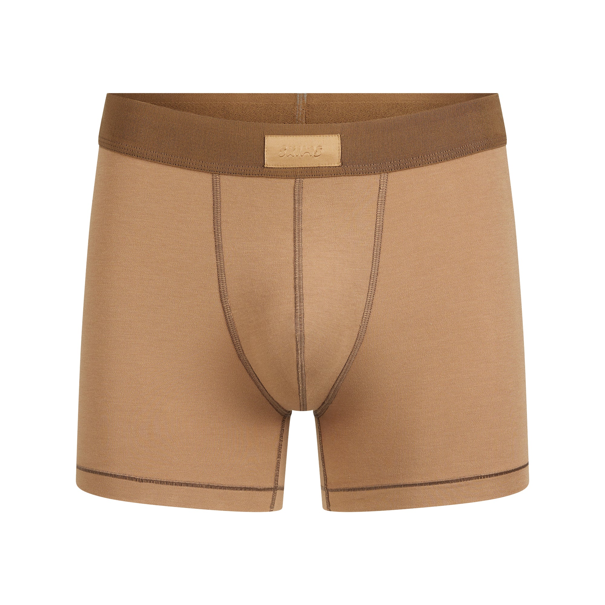 SKIMS COTTON MENS 3" BOXER BRIEF | RUSSET
