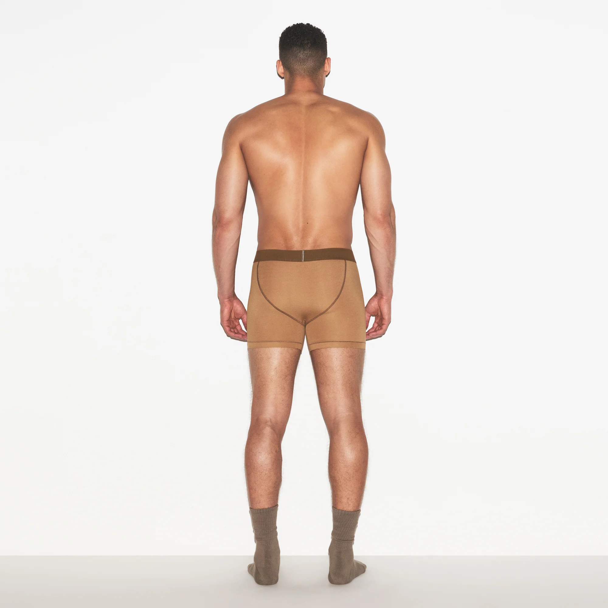 SKIMS COTTON MENS 3" BOXER BRIEF | RUSSET - Image 3
