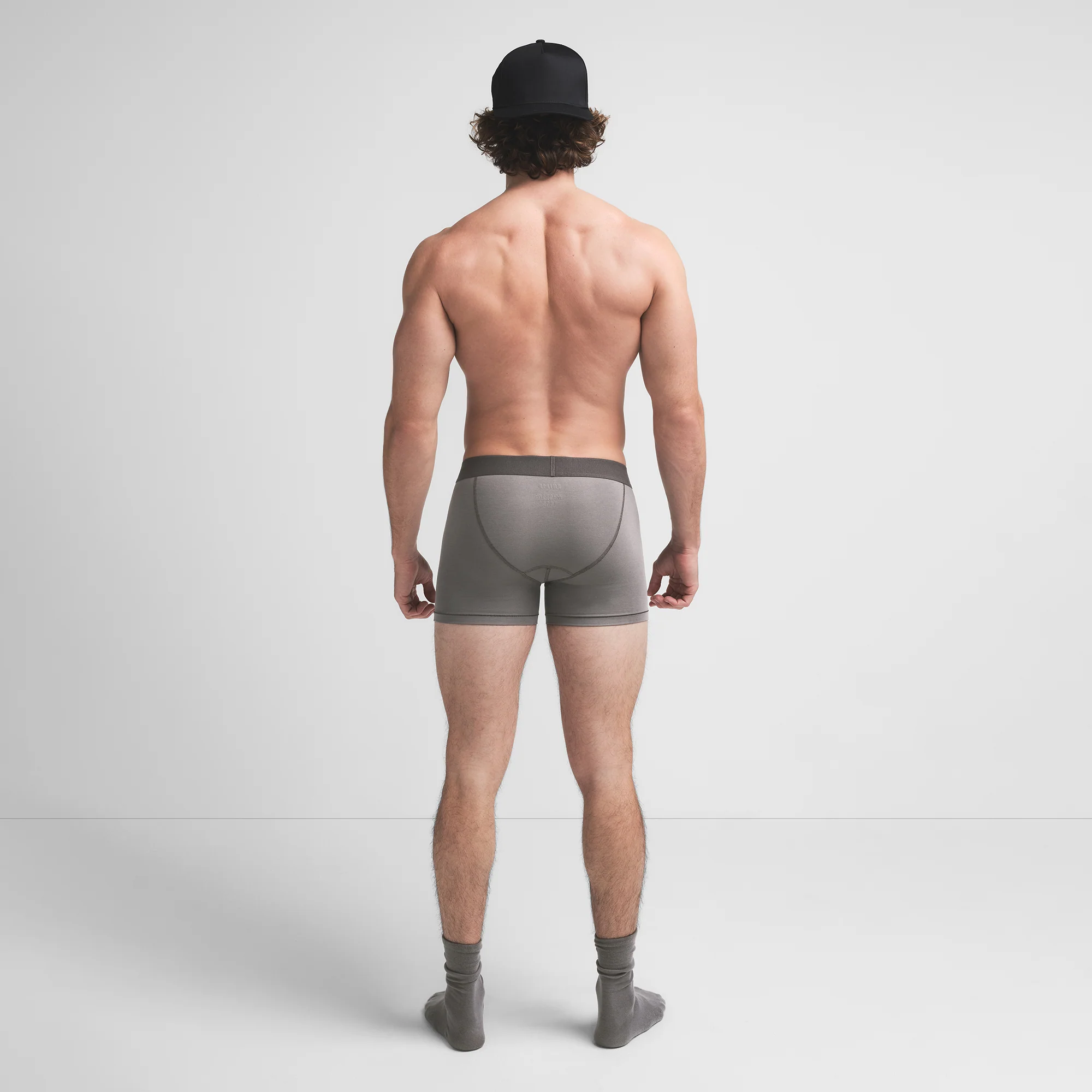 SKIMS COTTON MENS 3" BOXER BRIEF | WASHED GUNMETAL - Image 5