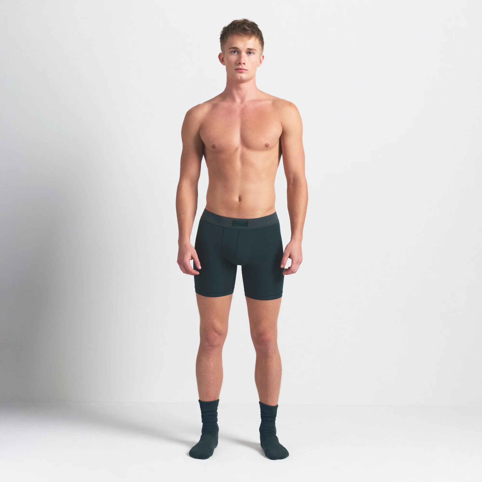 SKIMS COTTON MENS 5" BOXER BRIEF 5-PACK | BLUE BLACK STONE MULTI