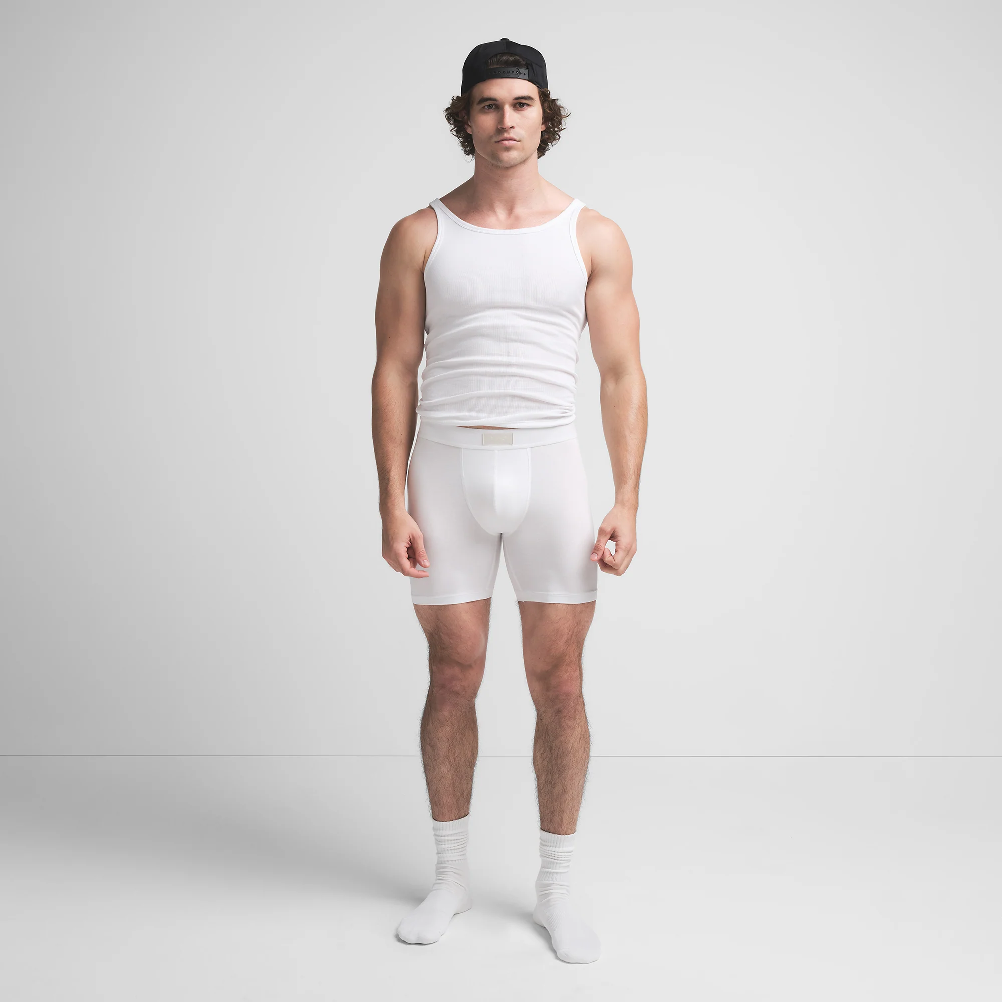 SKIMS COTTON MENS 5" BOXER BRIEF | CHALK - Image 4