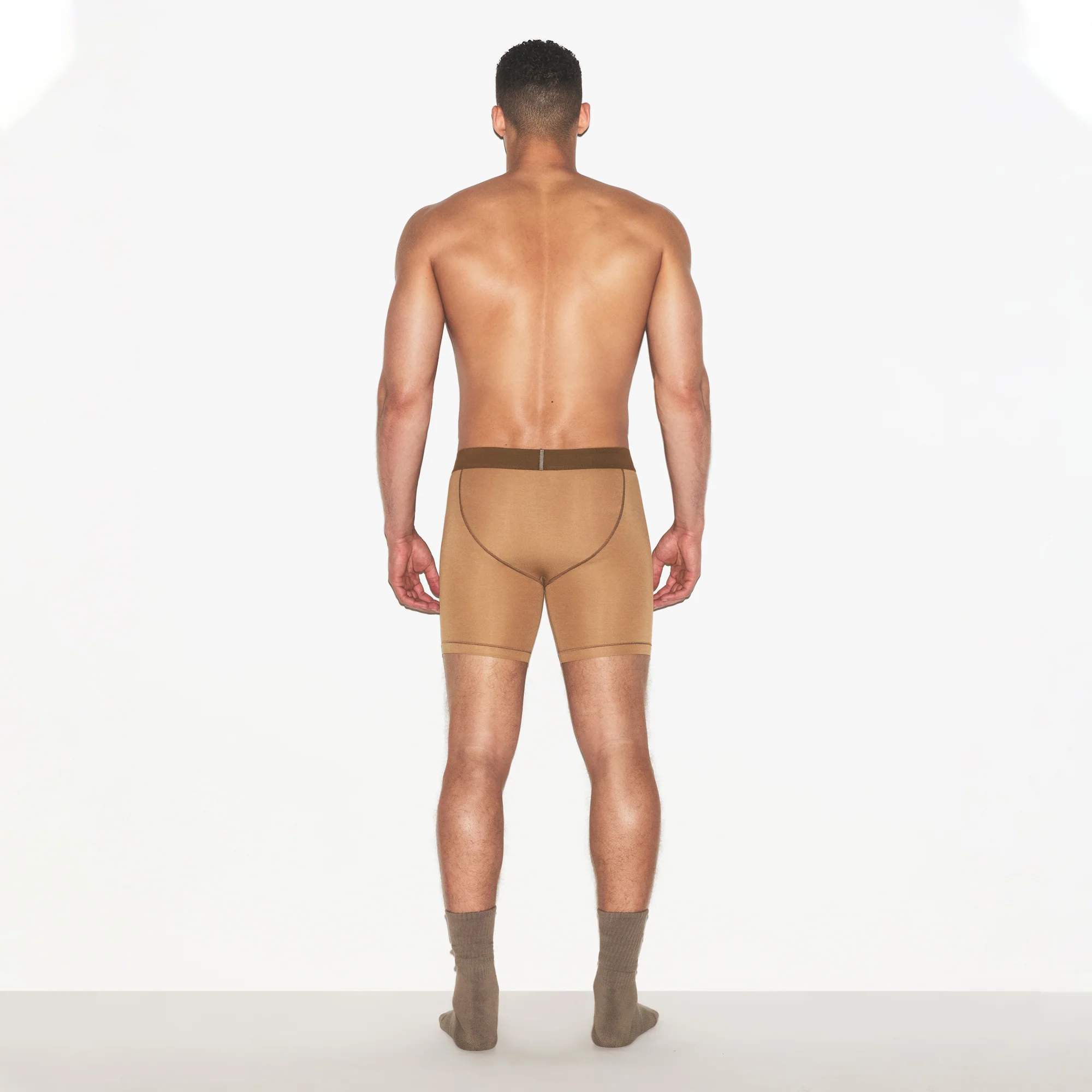 SKIMS COTTON MENS 5" BOXER BRIEF | RUSSET - Image 3