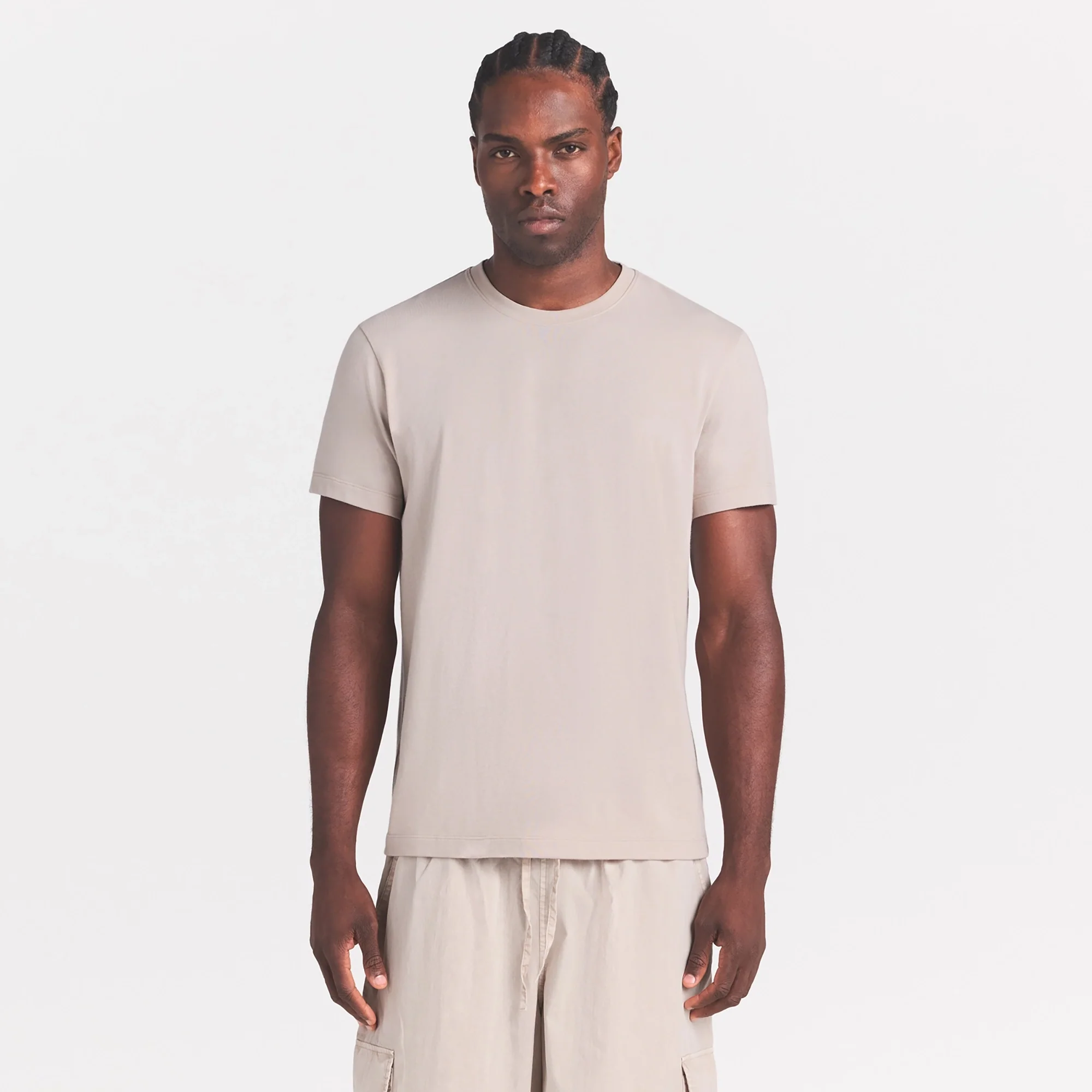 SKIMS COTTON MENS CLASSIC T-SHIRT | STONE - Image 3