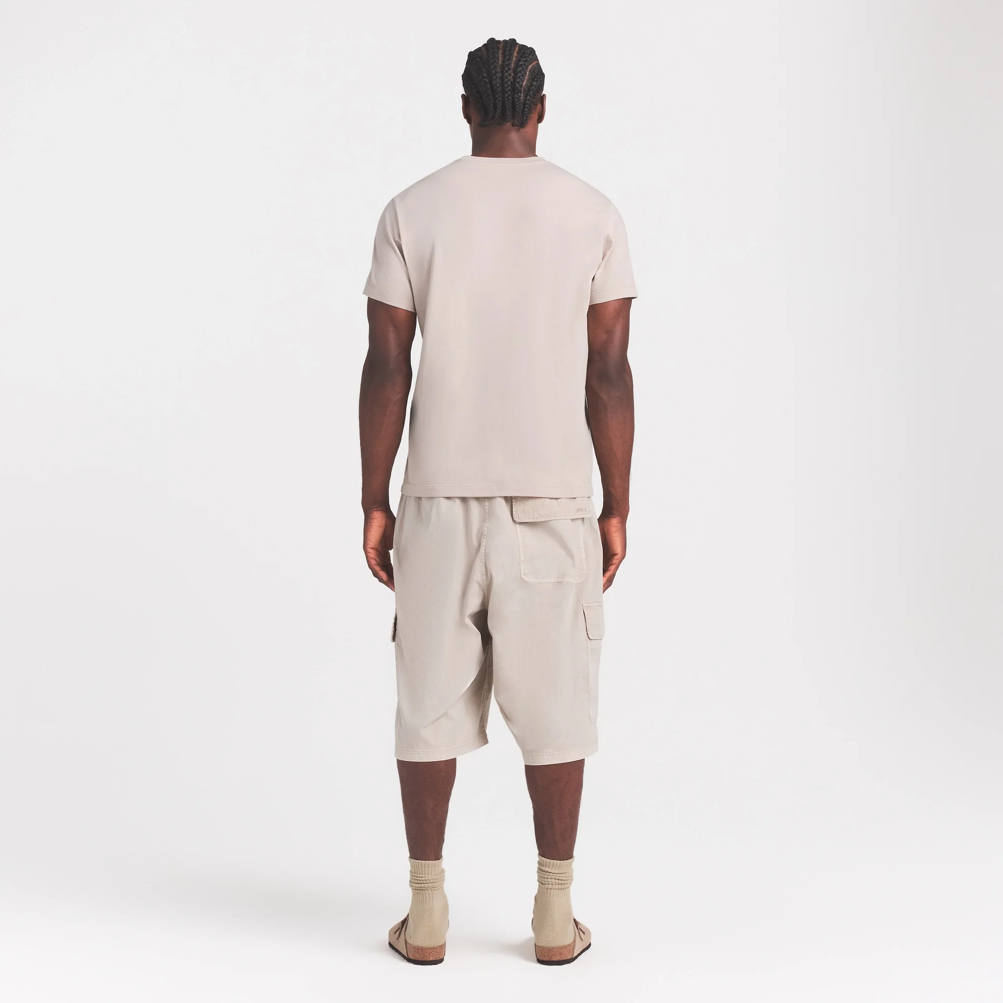 SKIMS COTTON MENS CLASSIC T-SHIRT | STONE - Image 4
