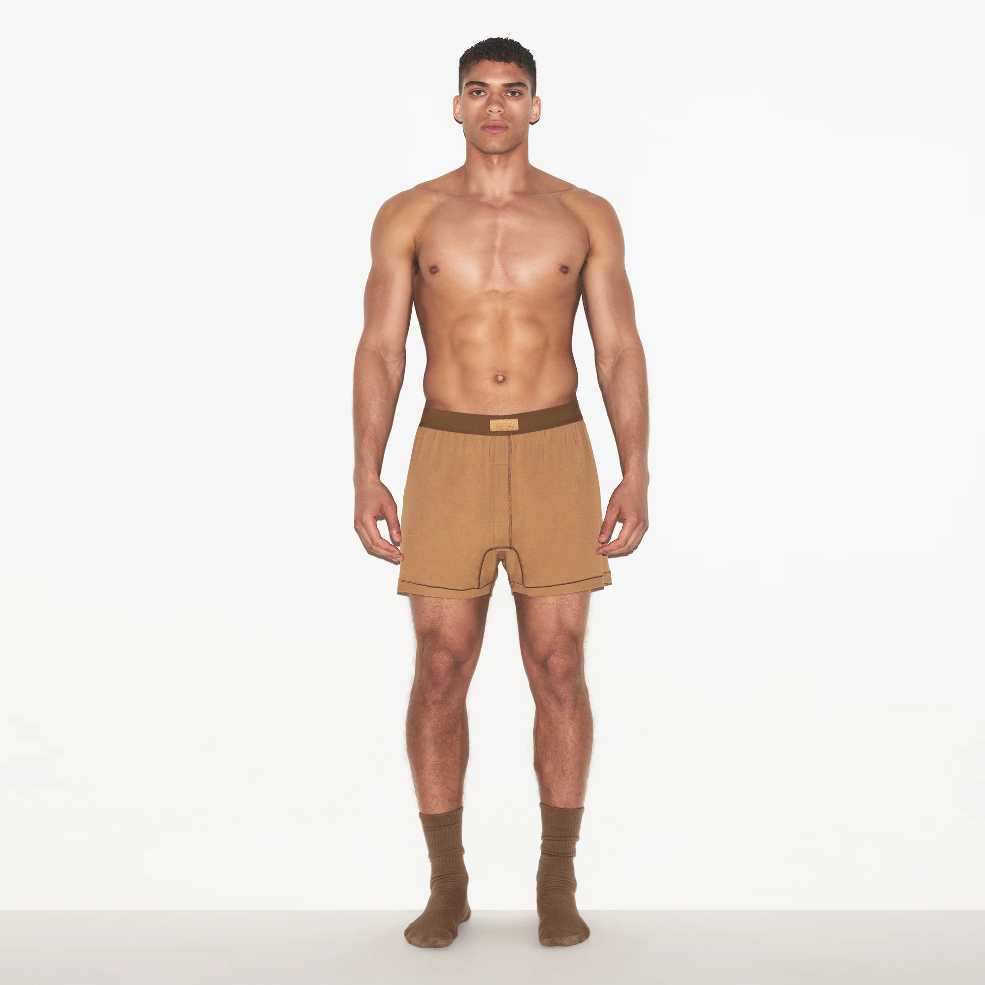SKIMS COTTON MENS KNIT BOXER 3-PACK | RUSSET MULTI - Image 2
