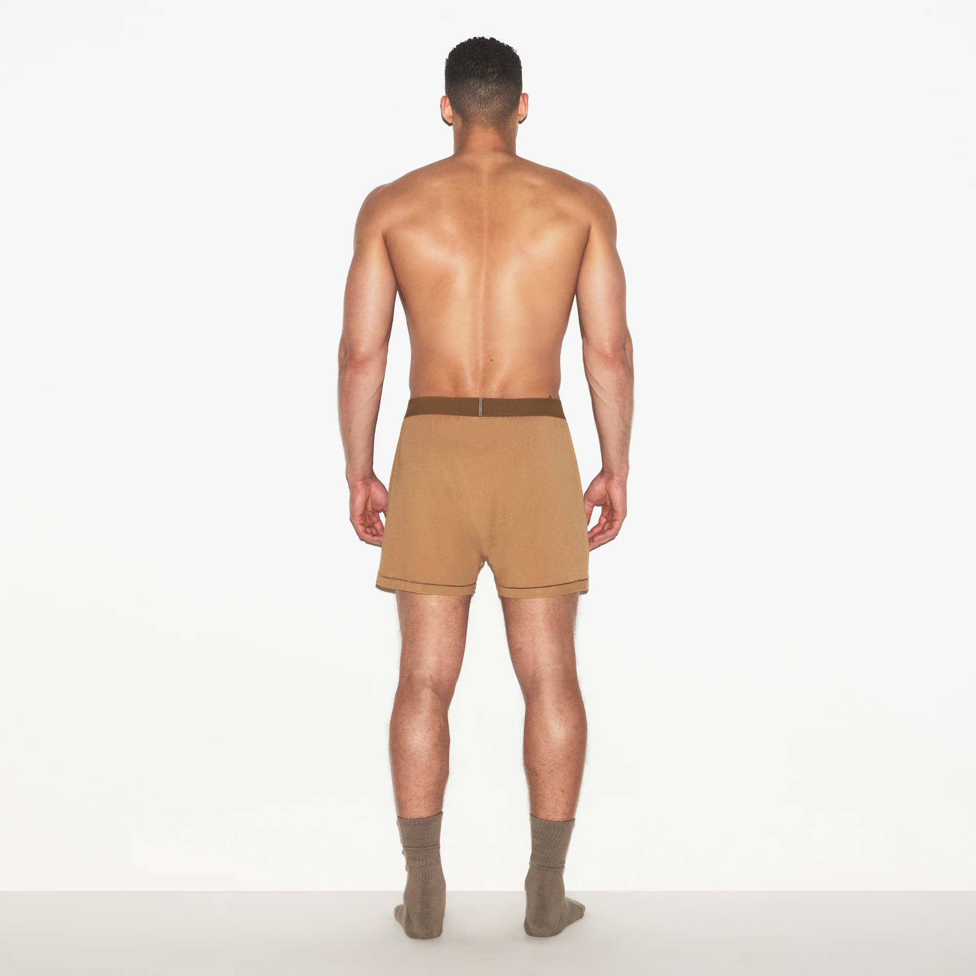 SKIMS COTTON MENS KNIT BOXER | RUSSET - Image 3