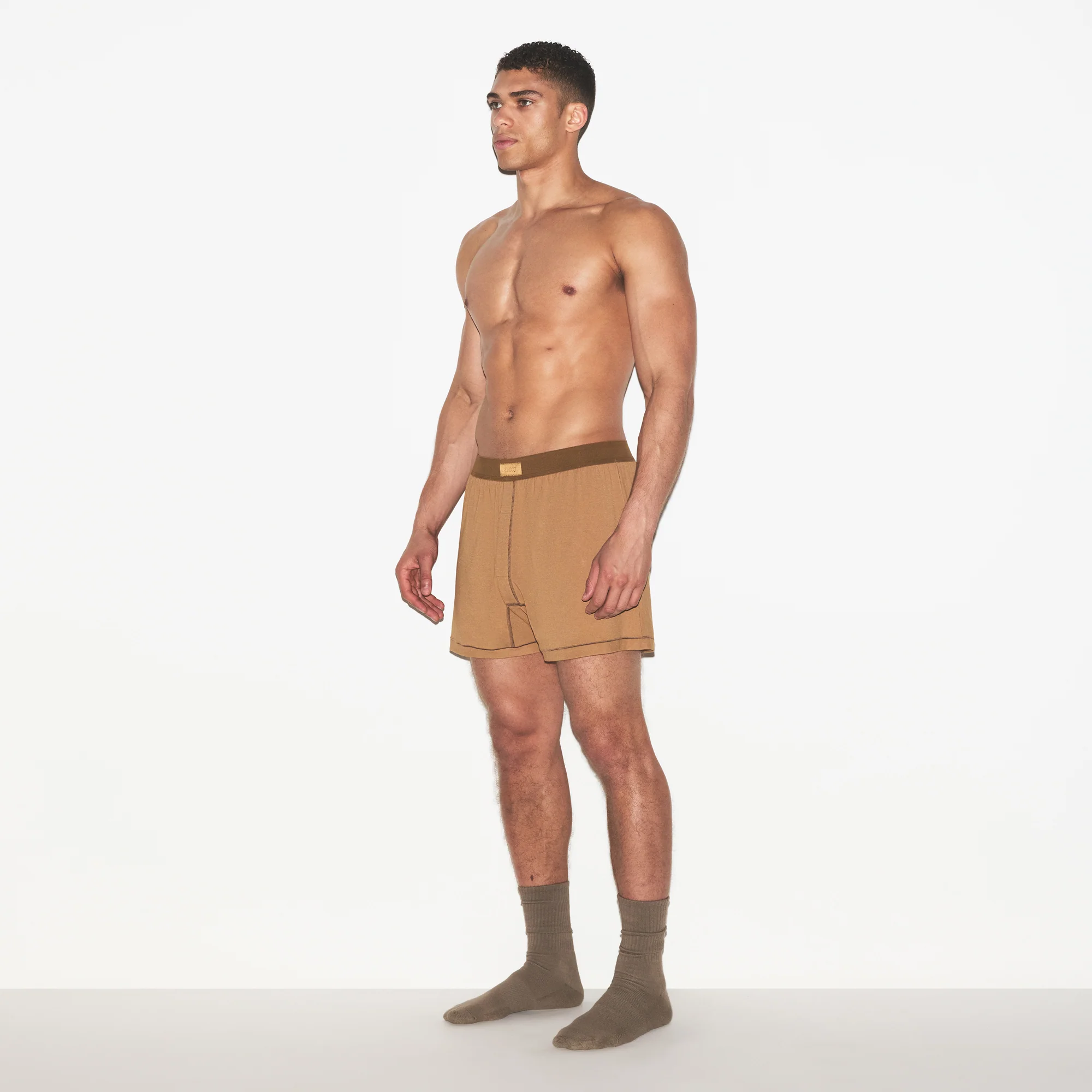 SKIMS COTTON MENS KNIT BOXER | RUSSET - Image 5