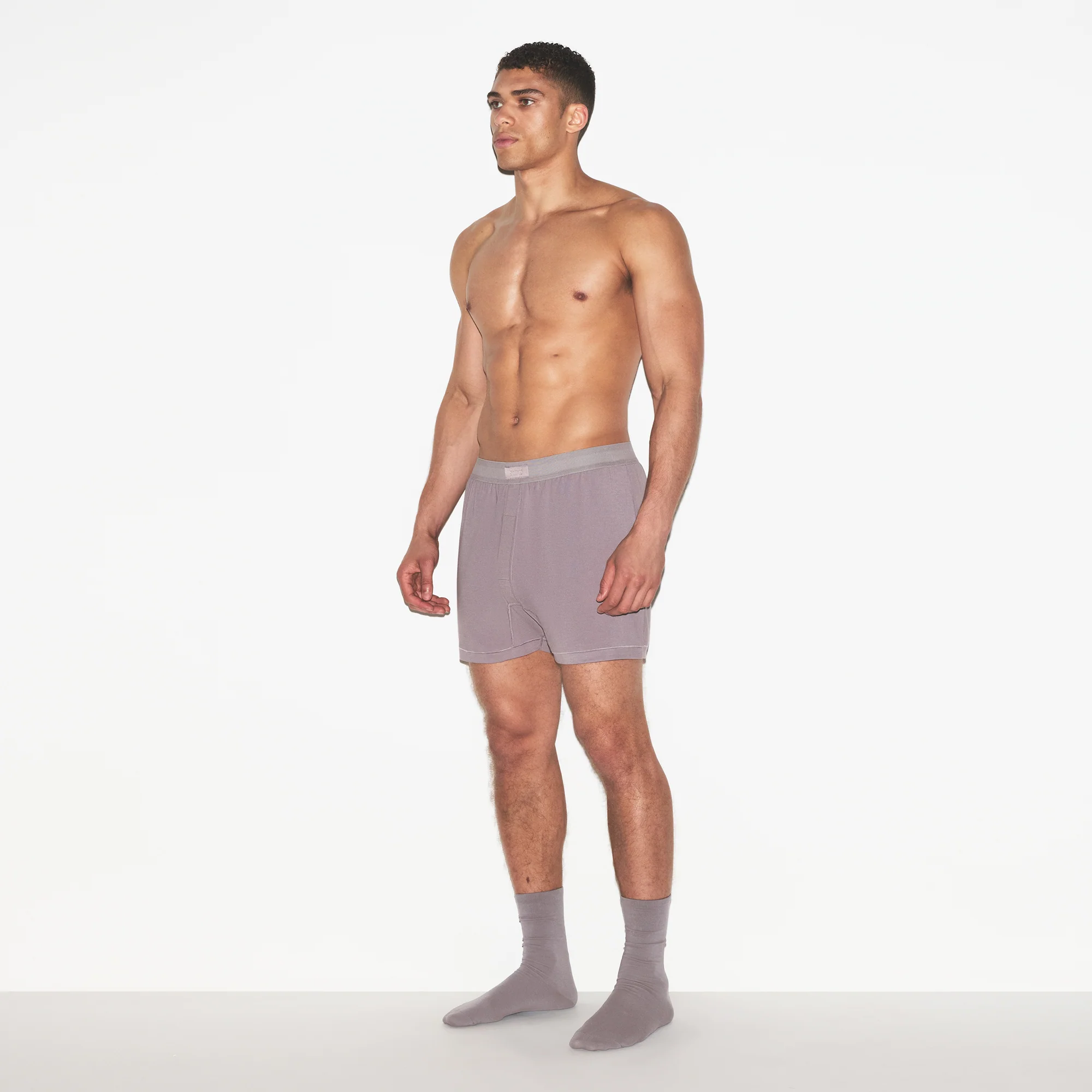 SKIMS COTTON MENS KNIT BOXER | ZINC - Image 5