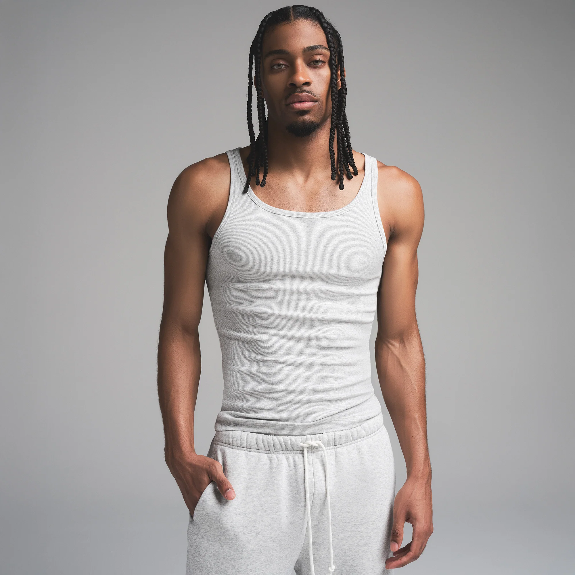 SKIMS COTTON MENS RIB TANK 3-PACK | ECRU MULTI - Image 6