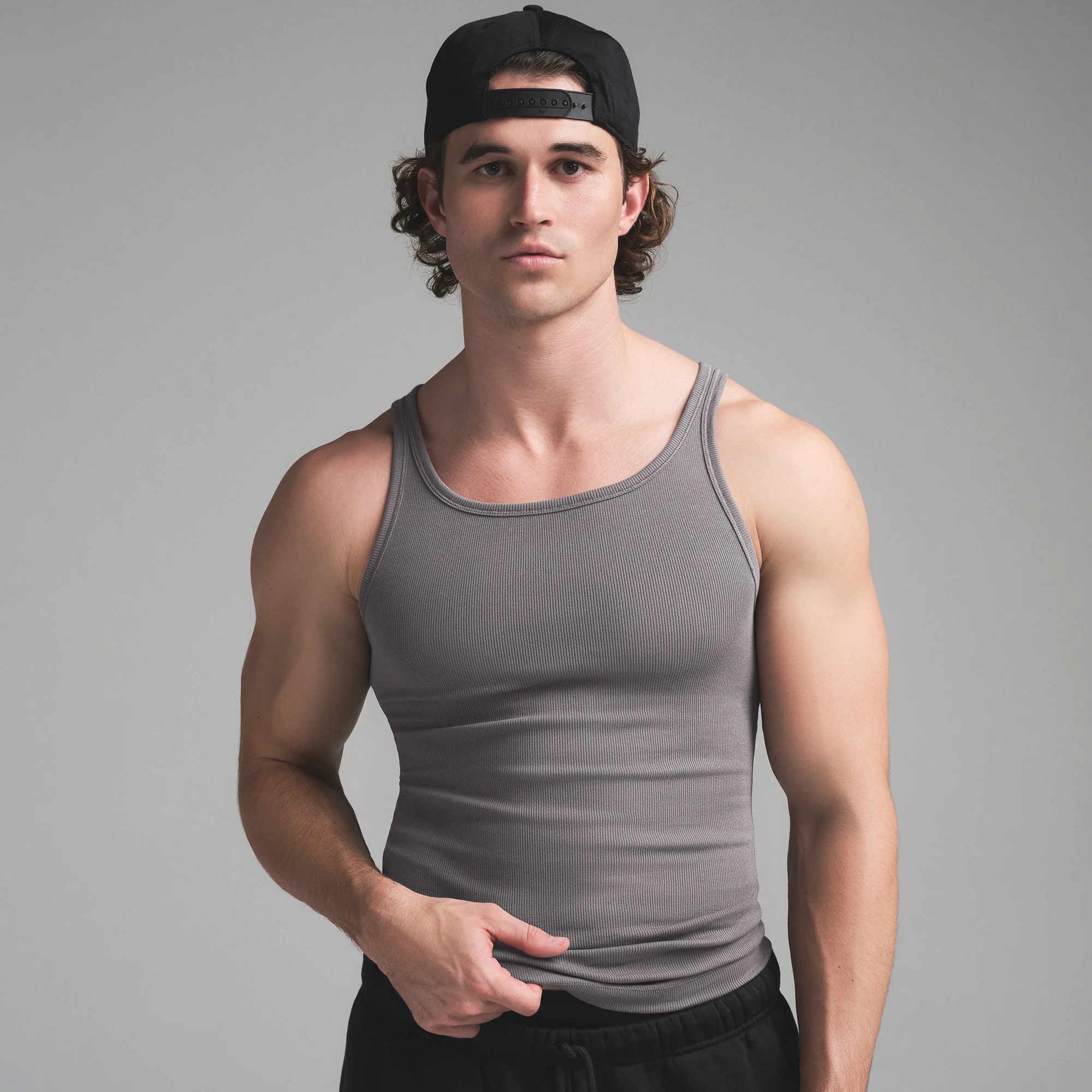 SKIMS COTTON MENS RIB TANK 3-PACK | HEATHER MULTI - Image 4
