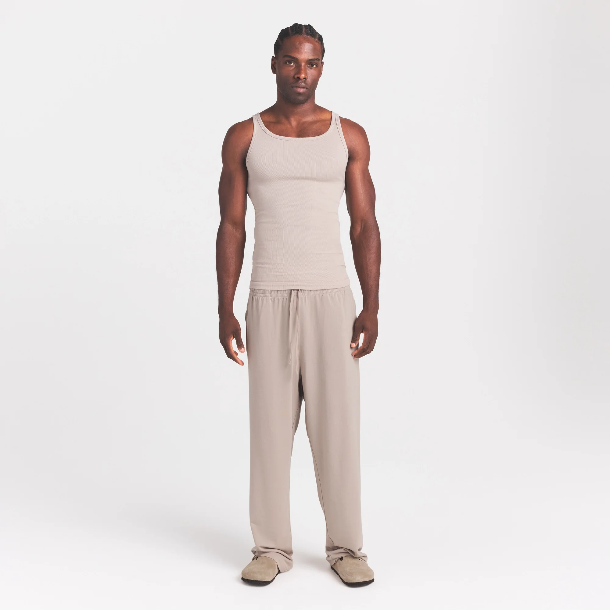 SKIMS COTTON MENS RIB TANK 3-PACK | LINEN ECRU MULTI