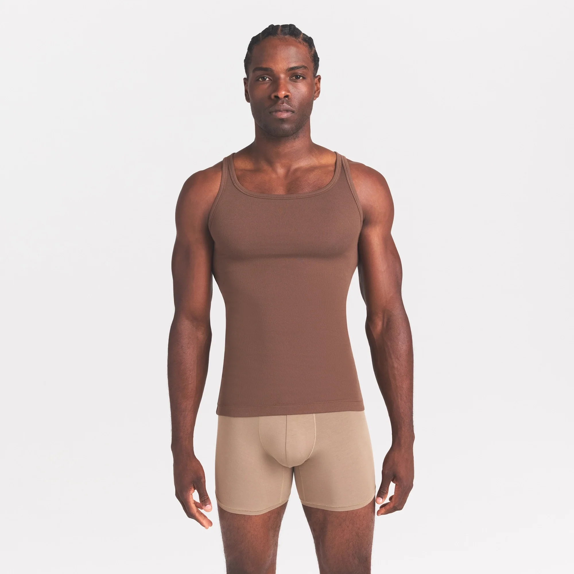 SKIMS COTTON MENS RIB TANK 3-PACK | LINEN ECRU MULTI - Image 3