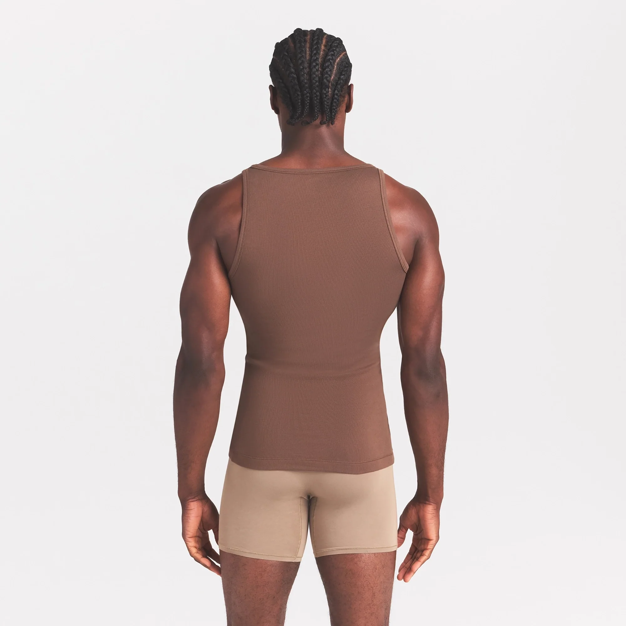 SKIMS COTTON MENS RIB TANK 3-PACK | LINEN ECRU MULTI - Image 4