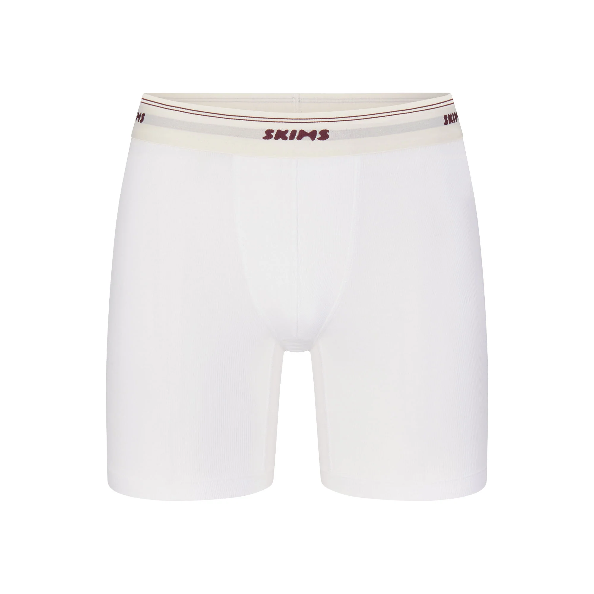 SKIMS COTTON RIB MENS 5" BOXER BRIEF | CHALK