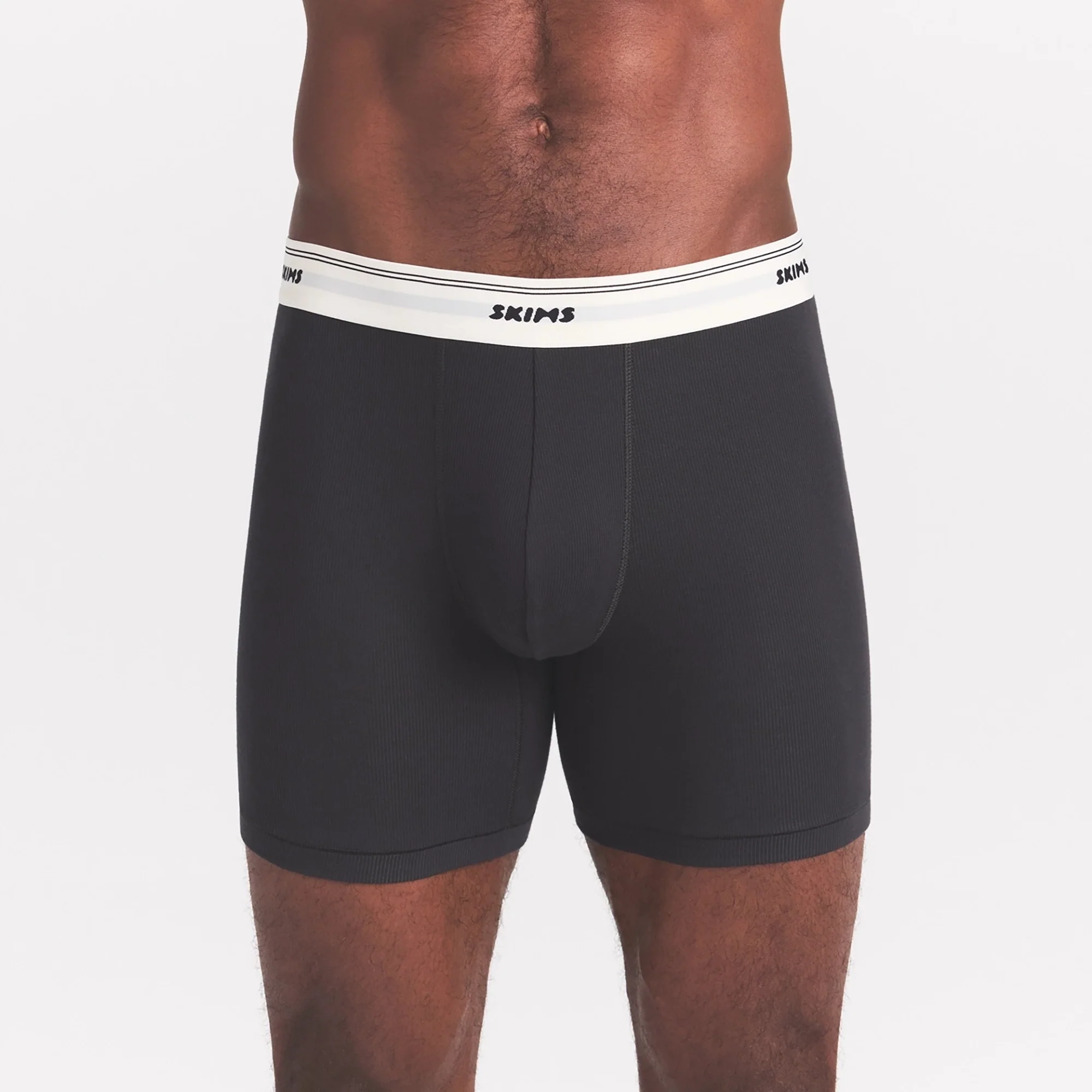 SKIMS COTTON RIB MENS 5" BOXER BRIEF | ONYX - Image 3