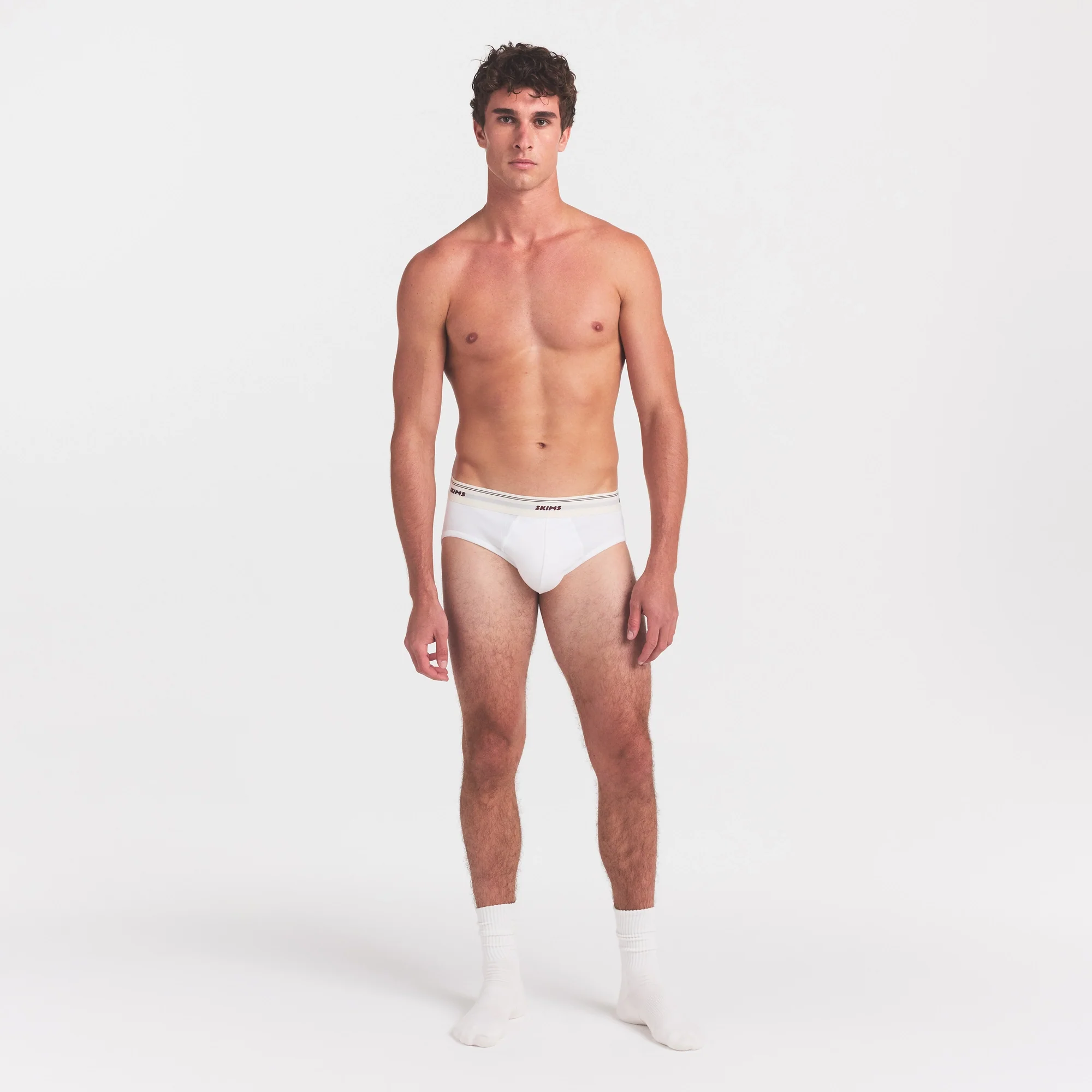SKIMS COTTON RIB MENS BRIEF | CHALK - Image 2
