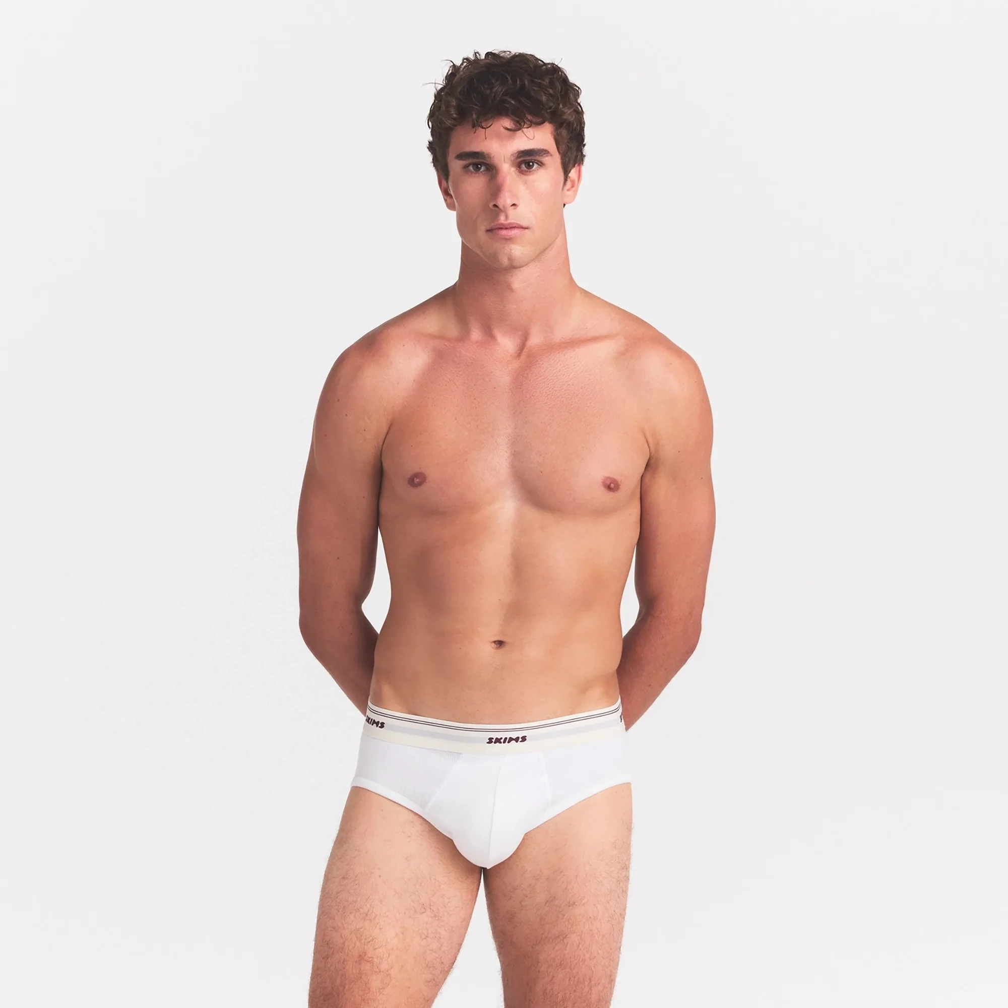 SKIMS COTTON RIB MENS BRIEF | CHALK - Image 3