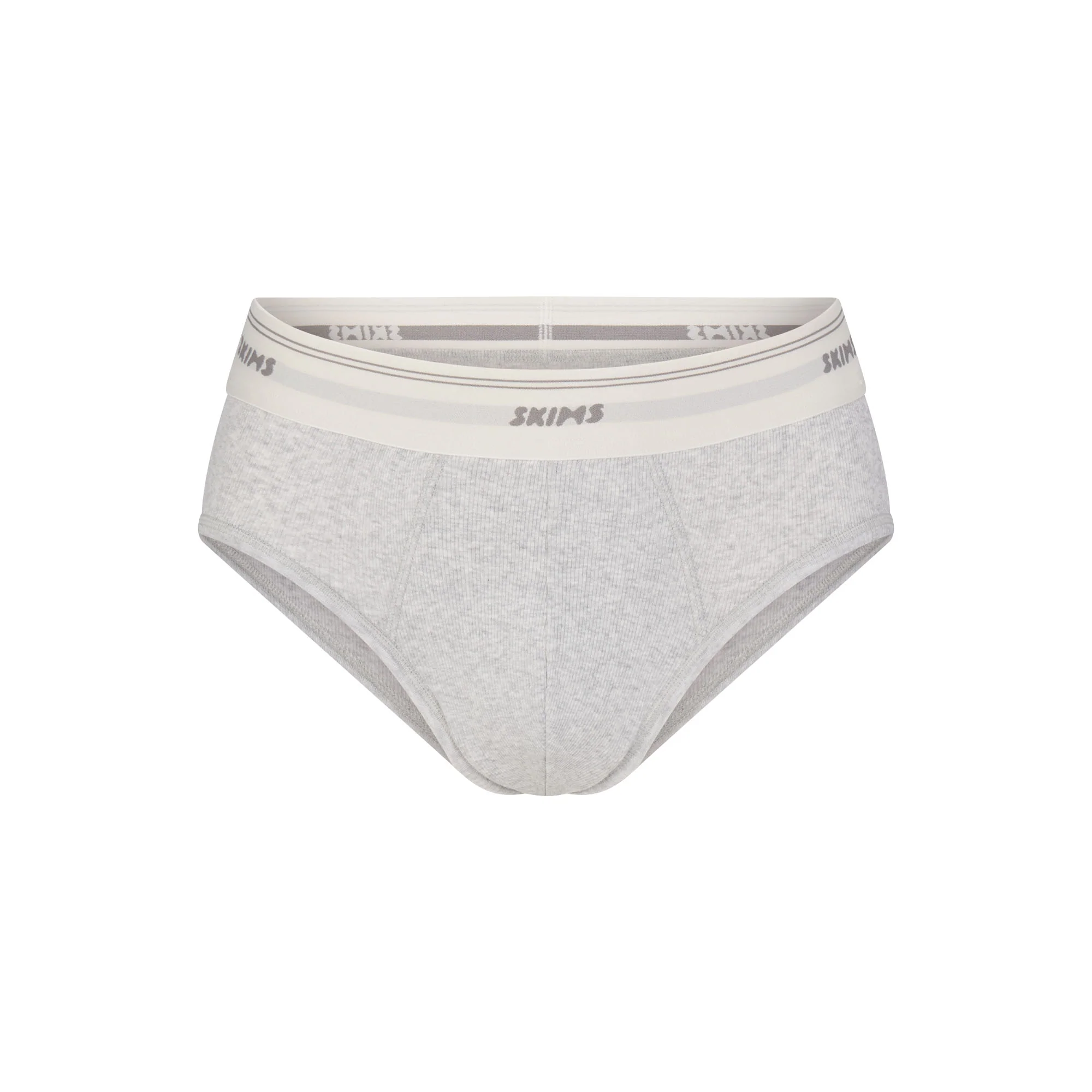 SKIMS COTTON RIB MENS BRIEF | LIGHT HEATHER GREY