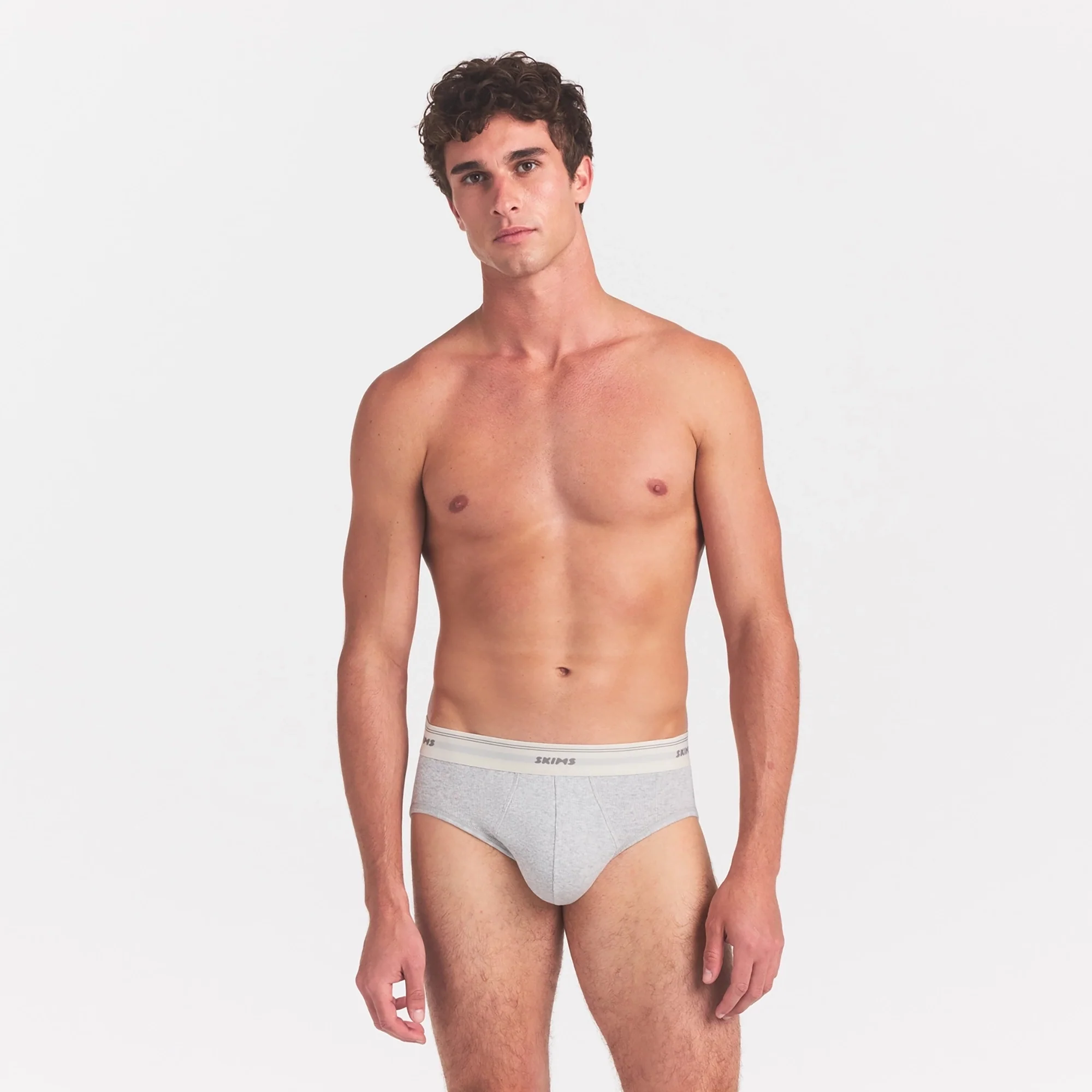 SKIMS COTTON RIB MENS BRIEF | LIGHT HEATHER GREY - Image 3