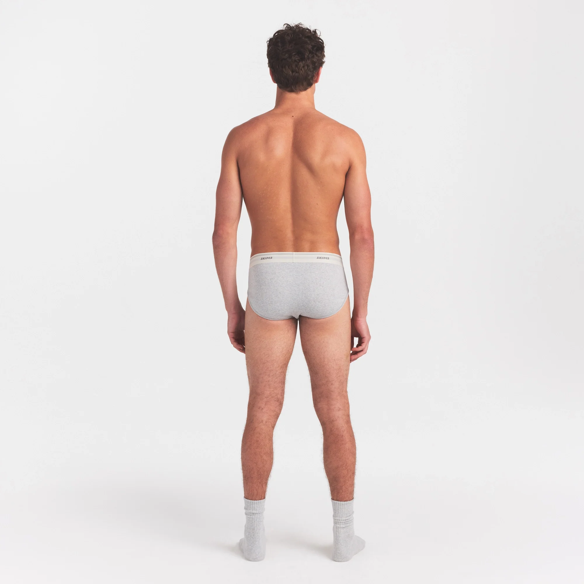 SKIMS COTTON RIB MENS BRIEF | LIGHT HEATHER GREY - Image 4