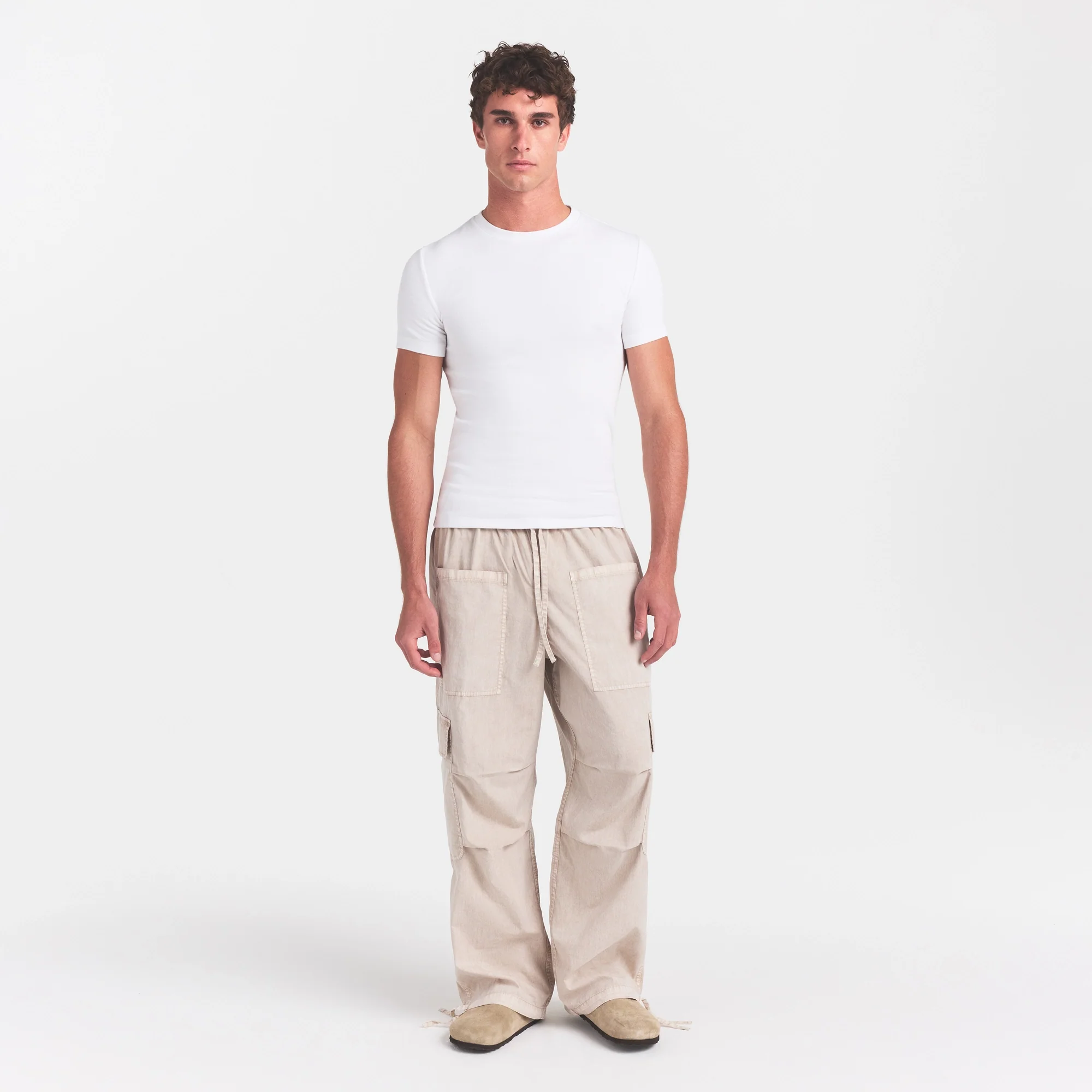 SKIMS COTTON RIB MENS T-SHIRT | CHALK - Image 2