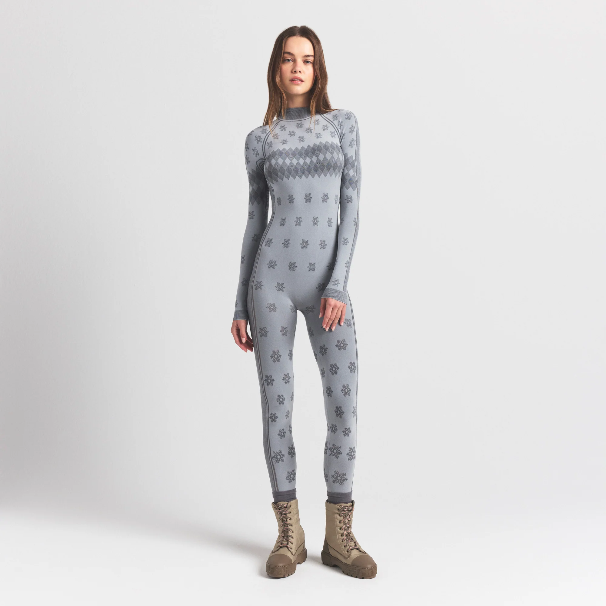 SKIMS FIRST LAYERS TURTLENECK CATSUIT | MIRROR WINTER FAIR ISLE - Image 4
