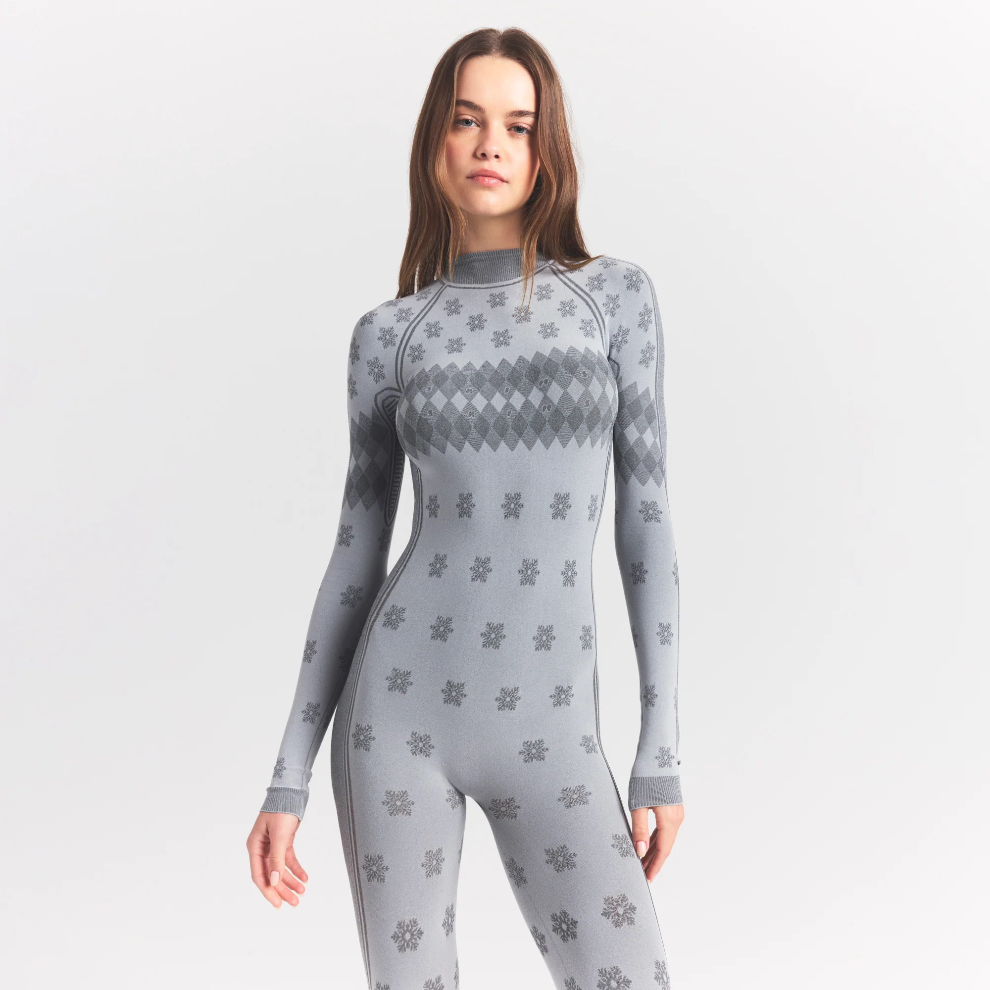 SKIMS FIRST LAYERS TURTLENECK CATSUIT | MIRROR WINTER FAIR ISLE - Image 5