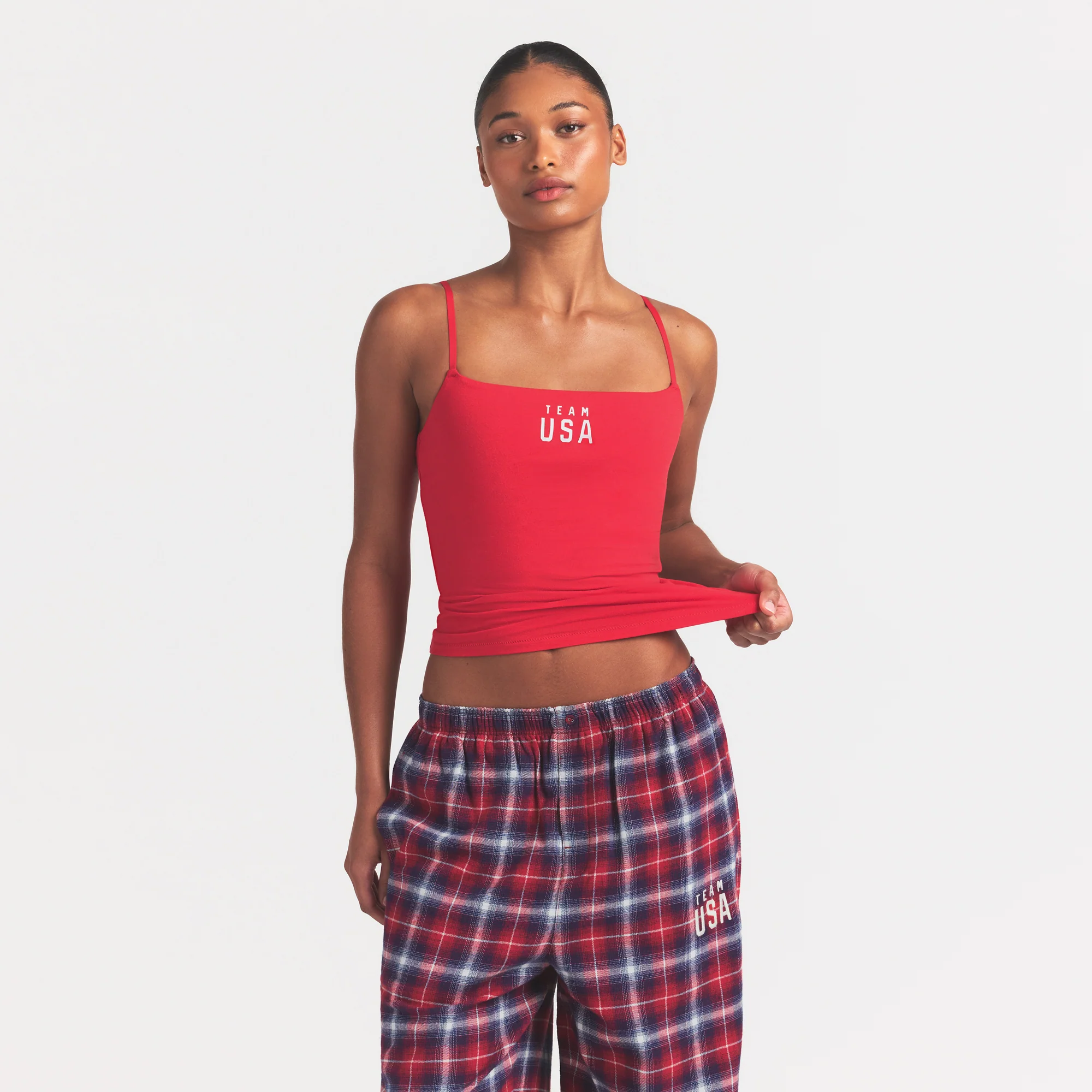 SKIMS FOR TEAM USA COTTON JERSEY OLYMPIC CAMI | RED - Image 3