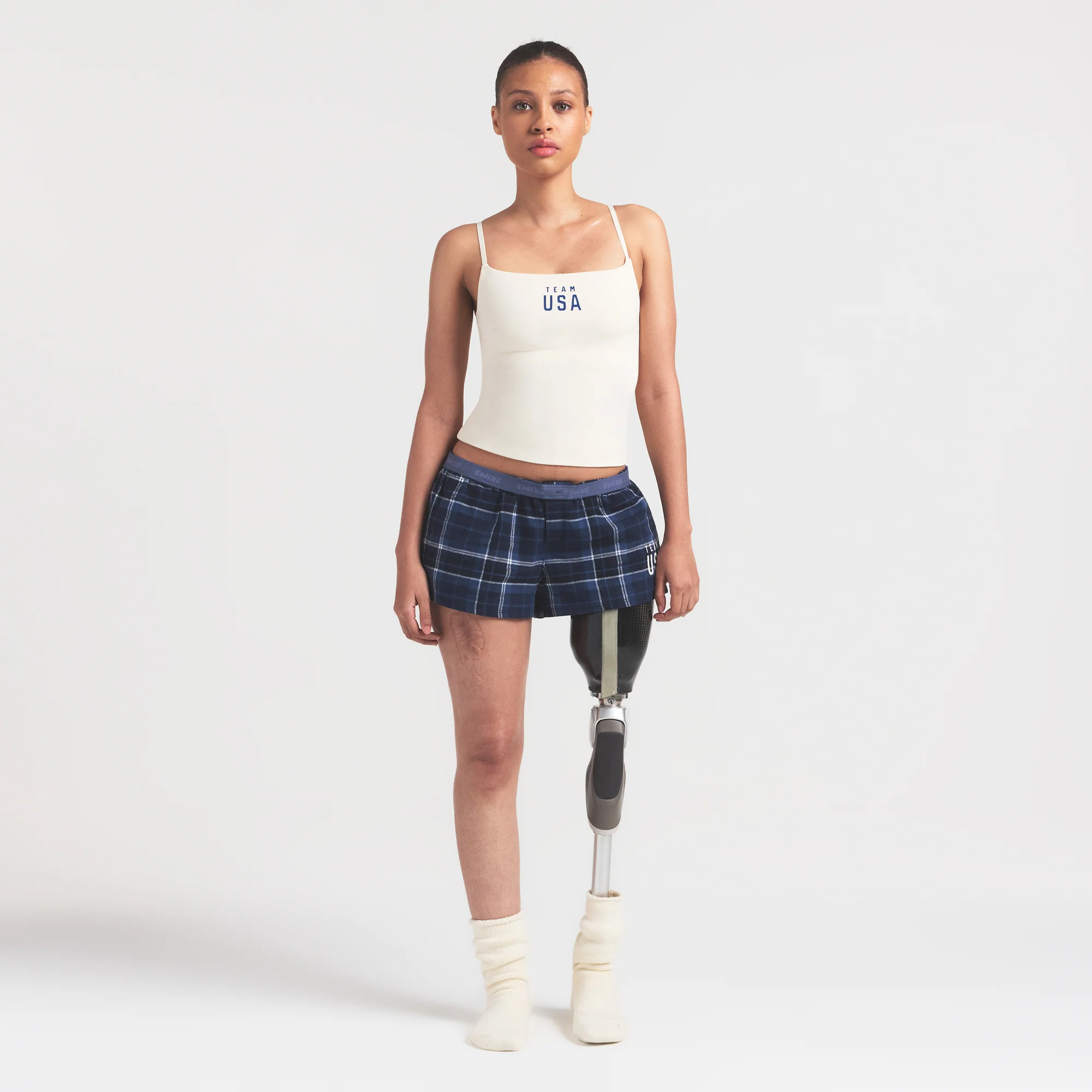 SKIMS FOR TEAM USA COTTON JERSEY PARALYMPIC CAMI | ECRU - Image 2