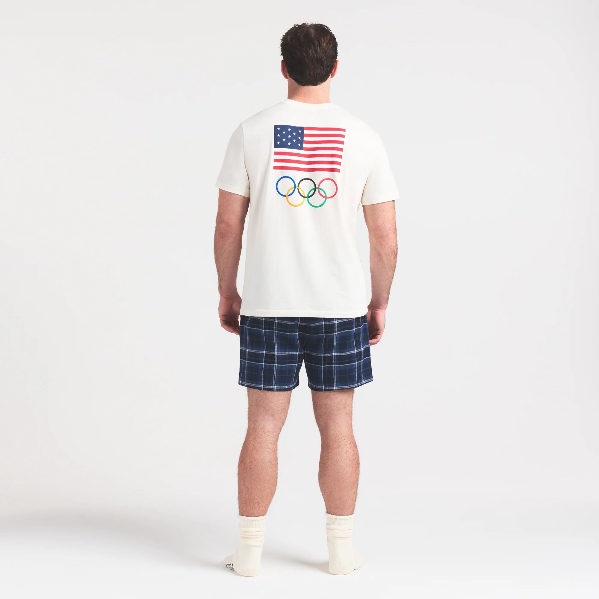 SKIMS FOR TEAM USA JERSEY SLEEP MENS OLYMPIC T-SHIRT | ECRU - Image 5