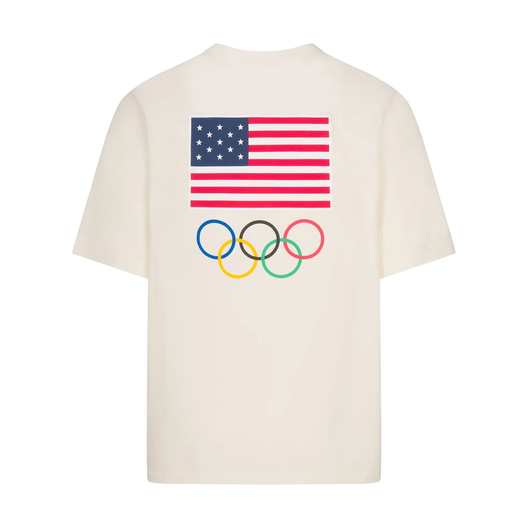 SKIMS FOR TEAM USA JERSEY SLEEP MENS OLYMPIC T-SHIRT | ECRU - Image 6