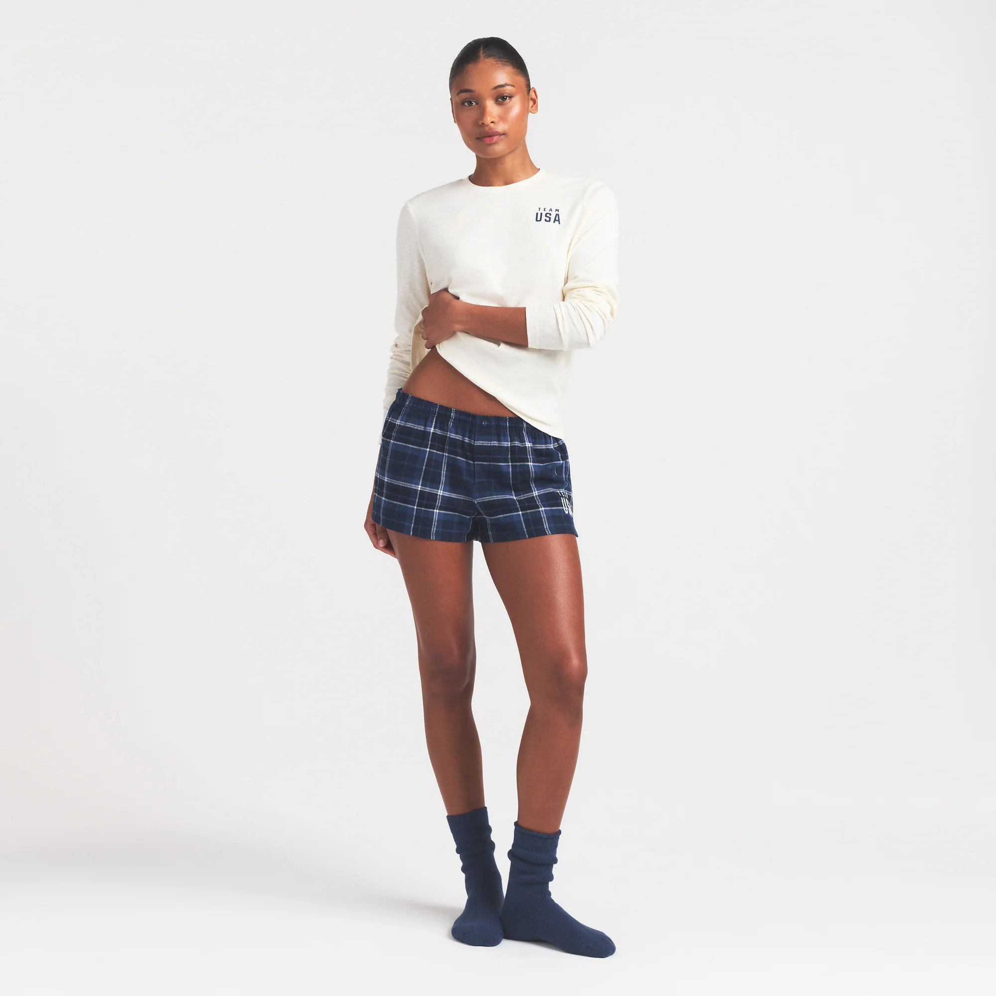 SKIMS FOR TEAM USA WORN IN JERSEY OLYMPIC LONG SLEEVE T-SHIRT | ECRU - Image 5