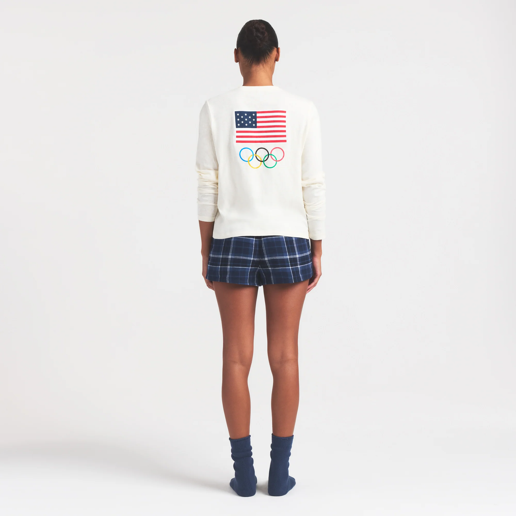 SKIMS FOR TEAM USA WORN IN JERSEY OLYMPIC LONG SLEEVE T-SHIRT | ECRU - Image 6