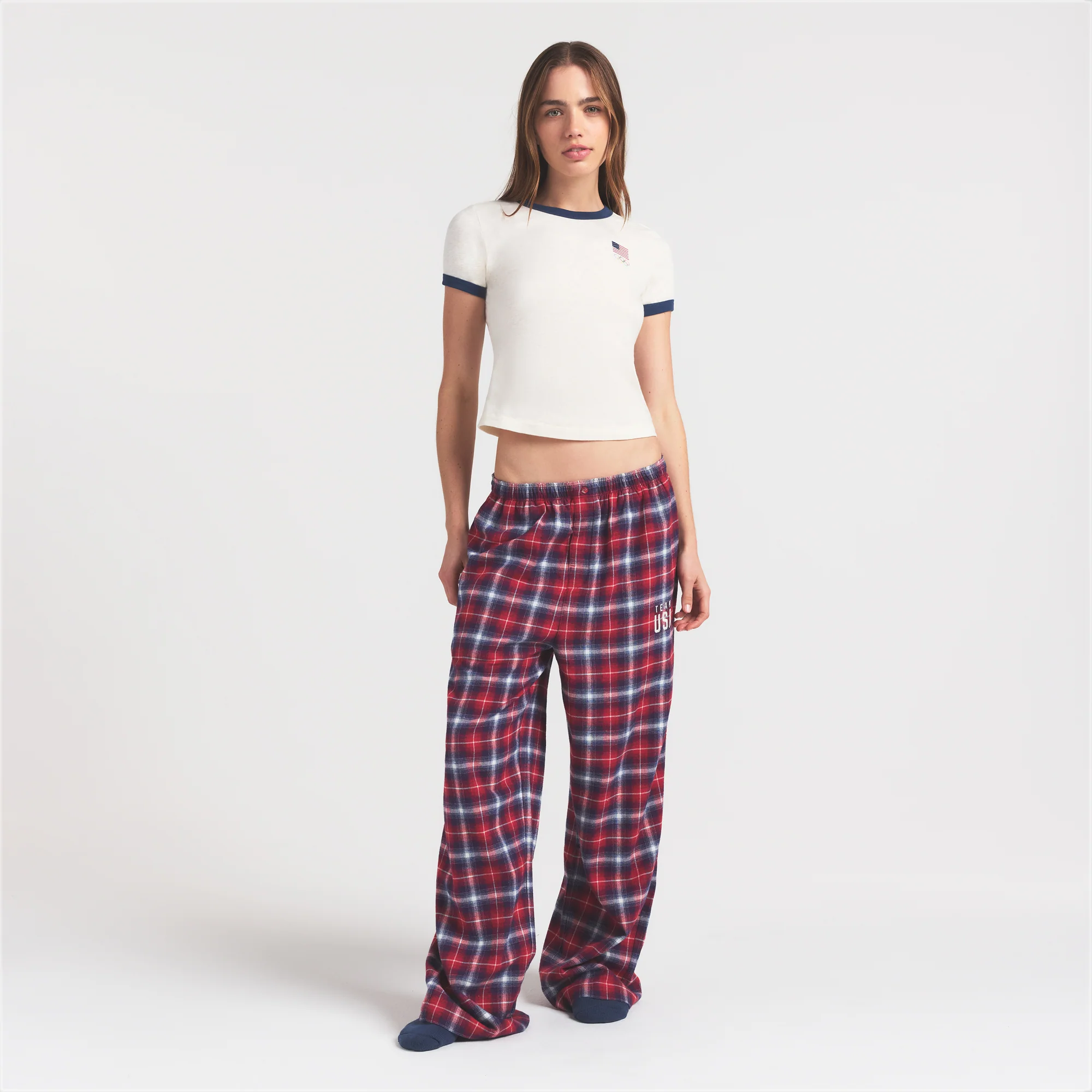 SKIMS FOR TEAM USA WORN IN JERSEY OLYMPIC SHRUNKEN T-SHIRT | ECRU - Image 2