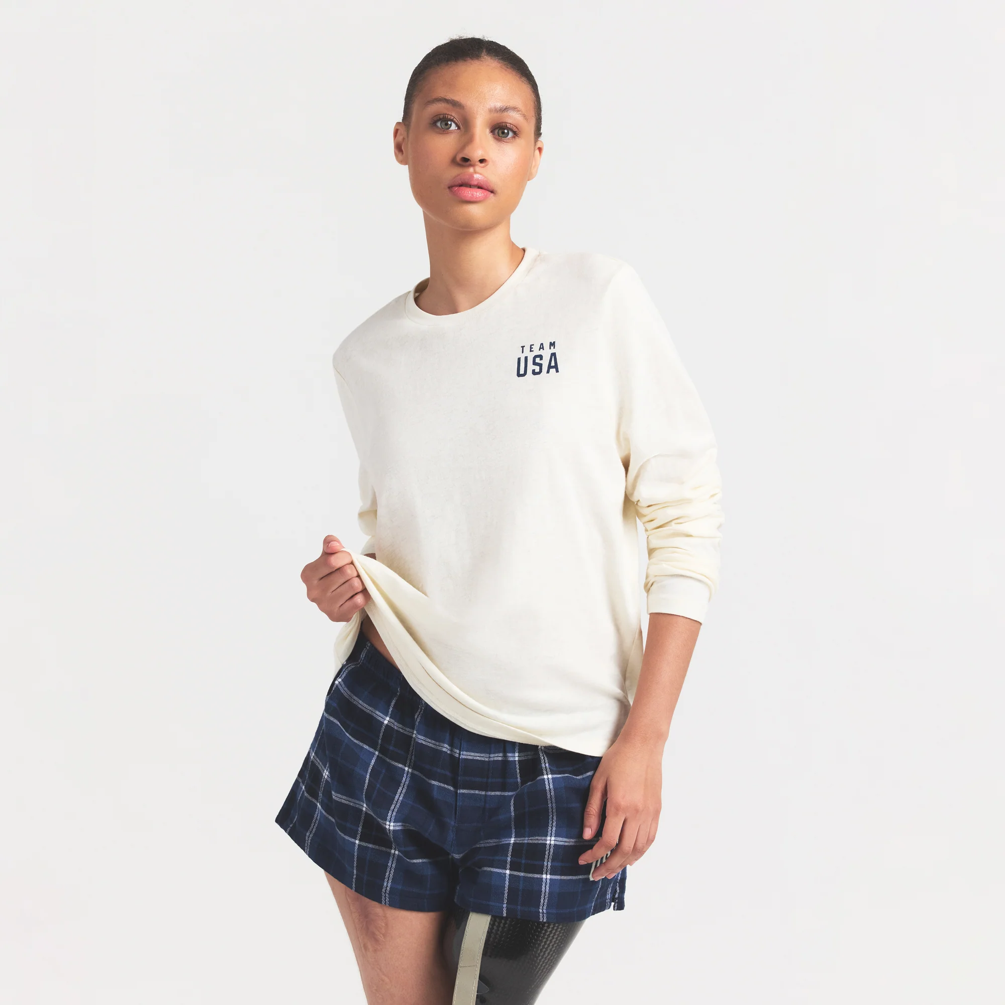 SKIMS FOR TEAM USA WORN IN JERSEY PARALYMPIC LONG SLEEVE T-SHIRT | ECRU - Image 4