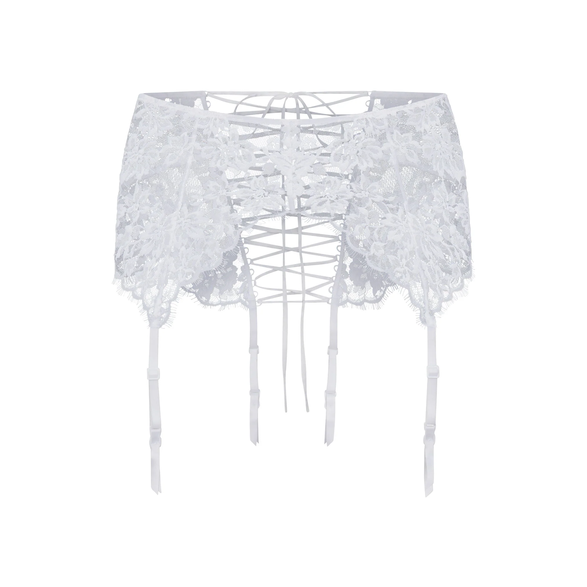 SKIMS LACE GARTER SKIRT | SNOW
